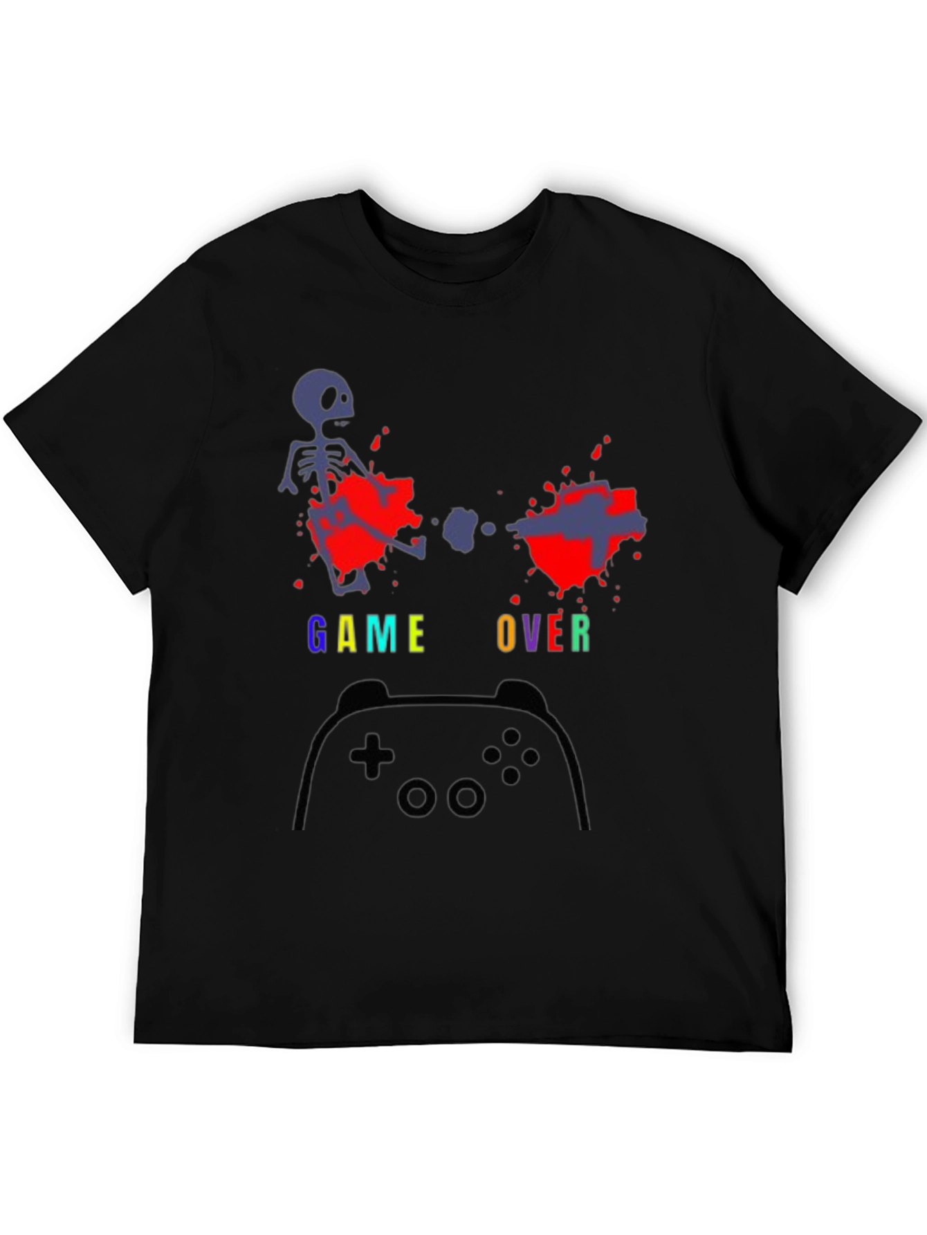 Game Over T-Shirt - Gamer Skeleton Tee