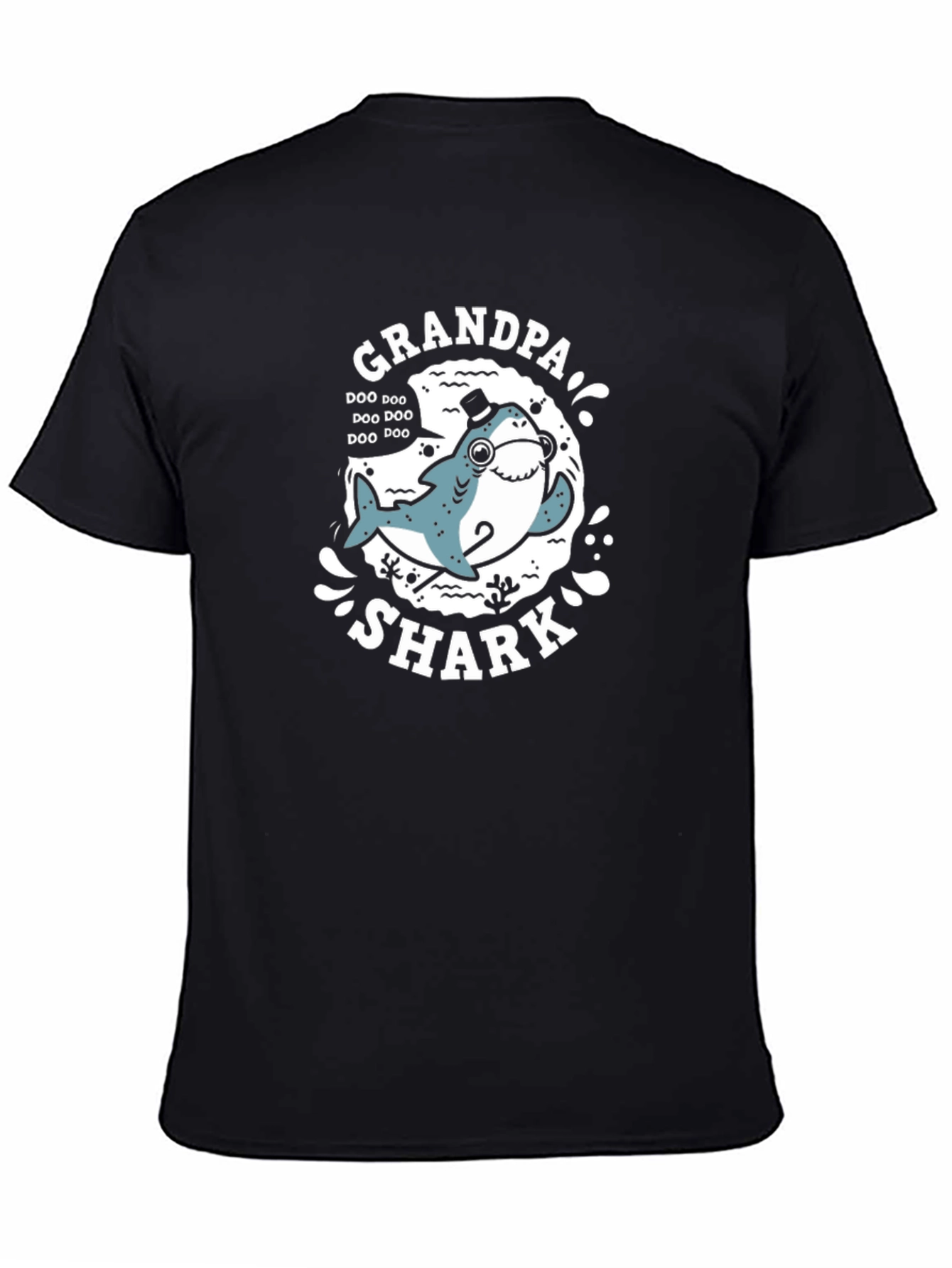 Grandpa Shark Black T-Shirt