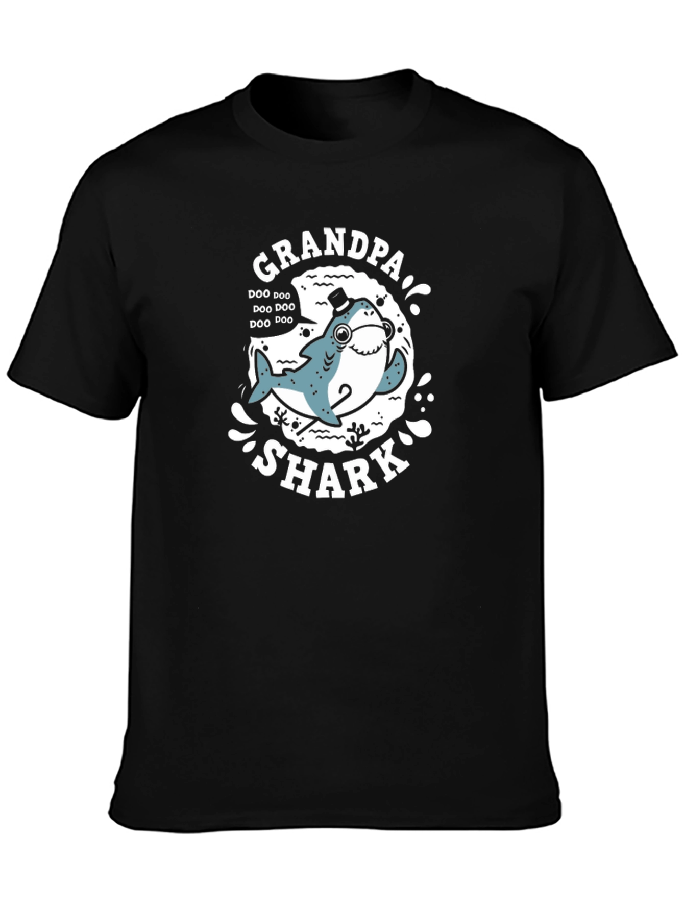 Grandpa Shark Black T-Shirt