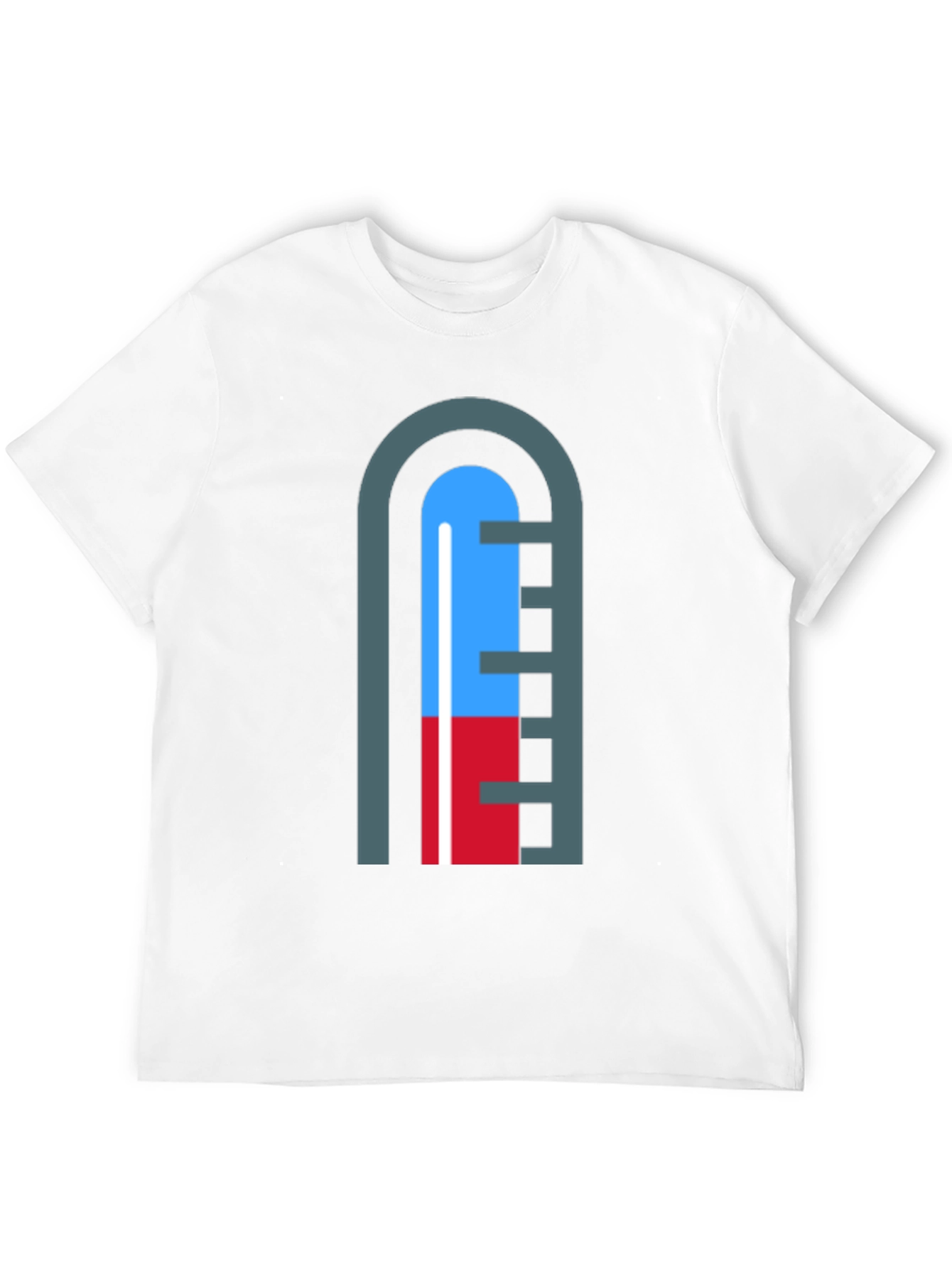 Unique Graphic Thermometer Tee - Black Cotton Shirt