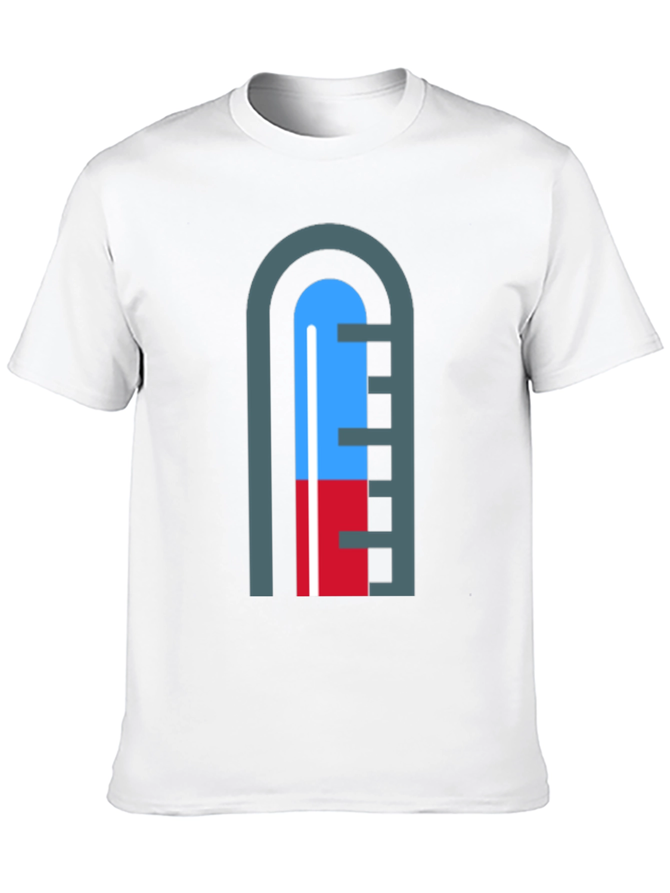 Unique Graphic Thermometer Tee - Black Cotton Shirt
