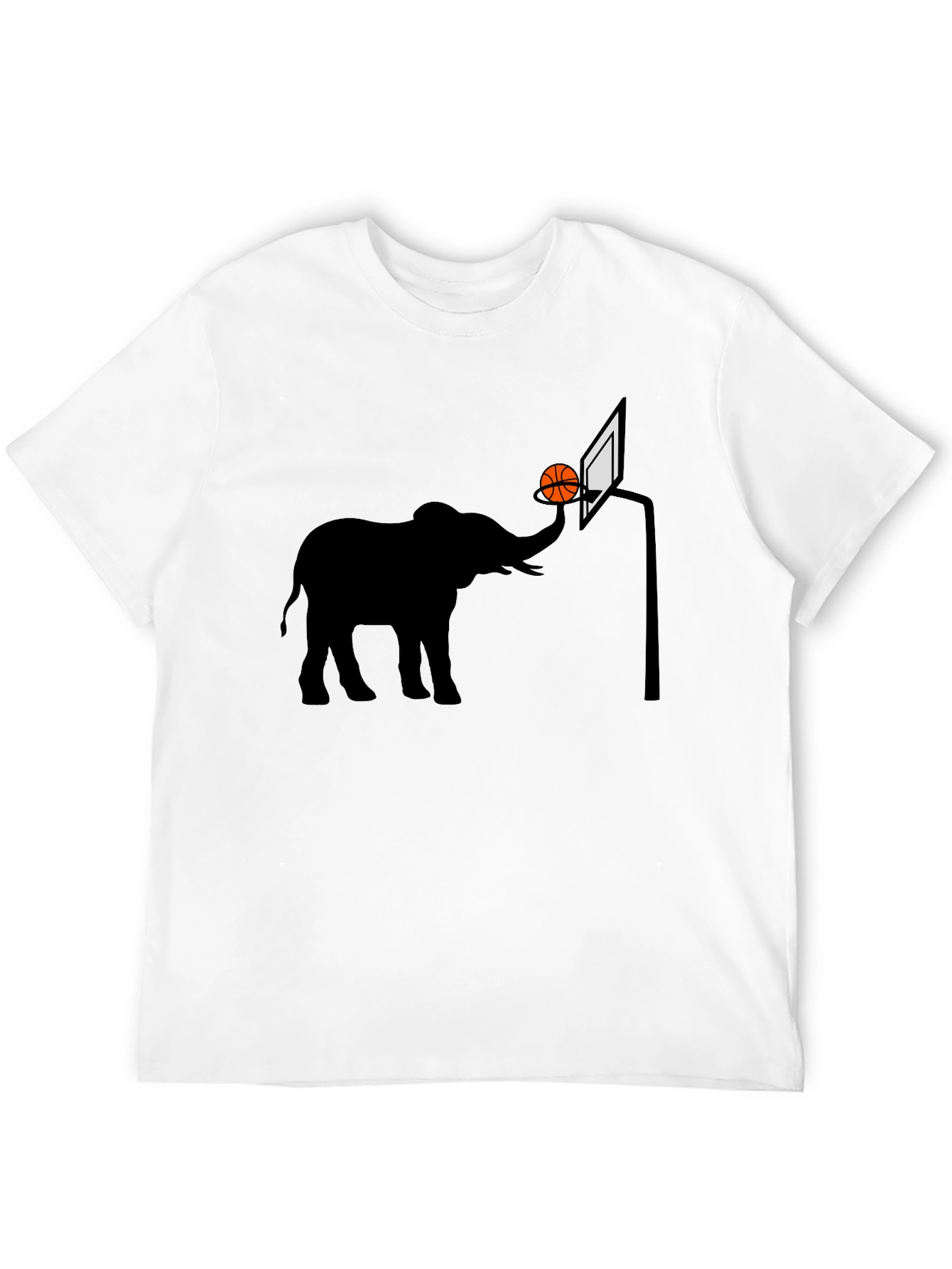 Elephant Basketball Graphic Tee - Novelty T-Shirt
