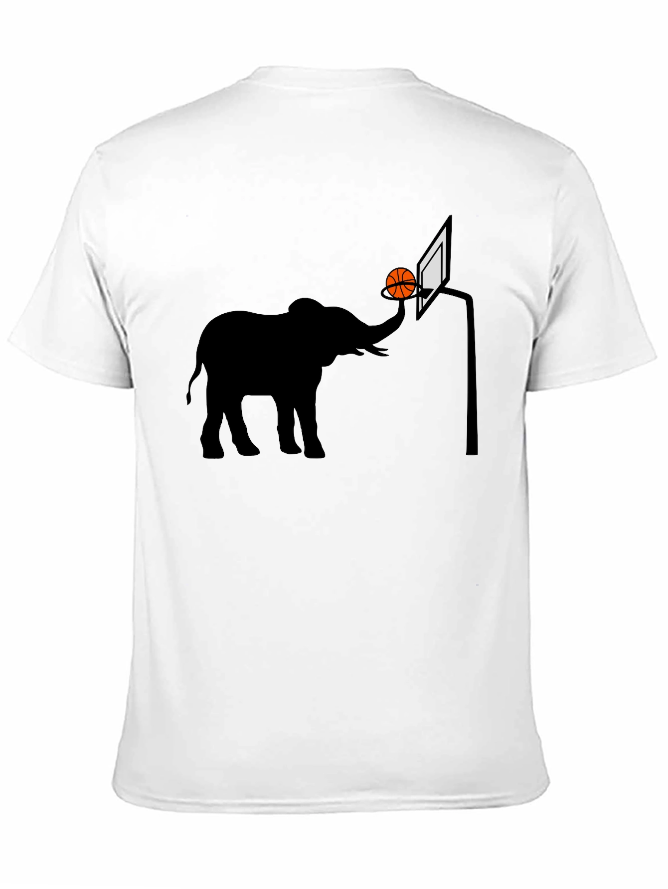 Elephant Basketball Graphic Tee - Novelty T-Shirt
