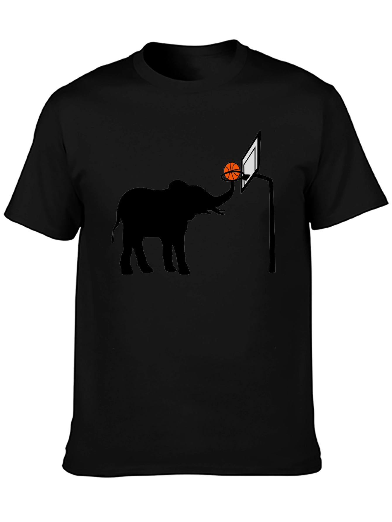 Elephant Basketball Graphic Tee - Novelty T-Shirt