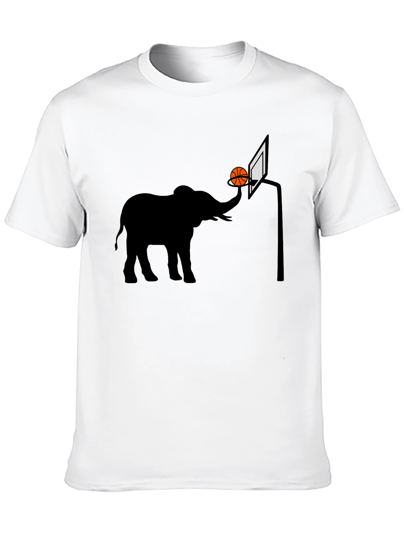 Elephant Basketball Graphic Tee - Novelty T-Shirt