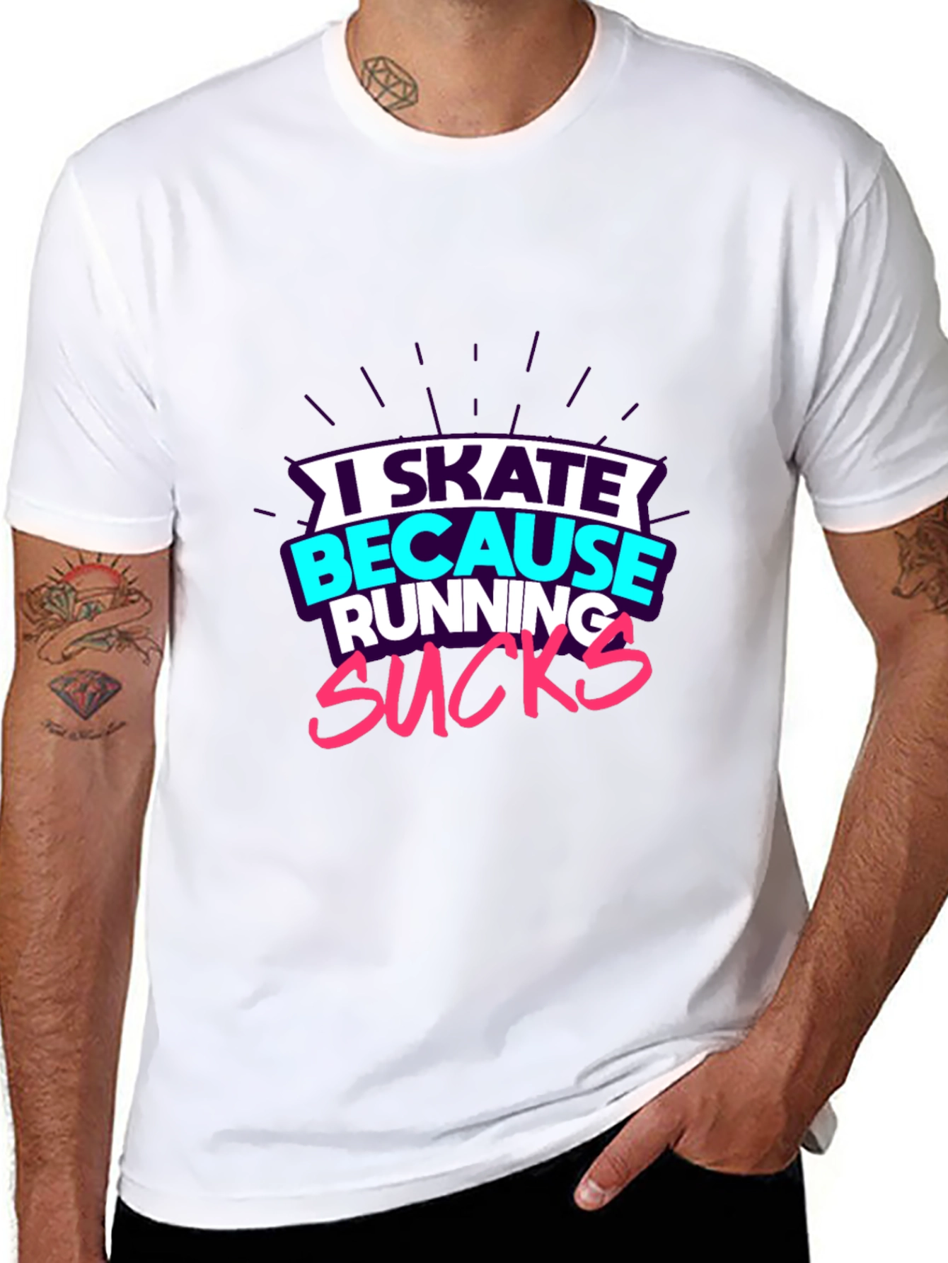 I Skate Because Running Sucks Graphic Tee