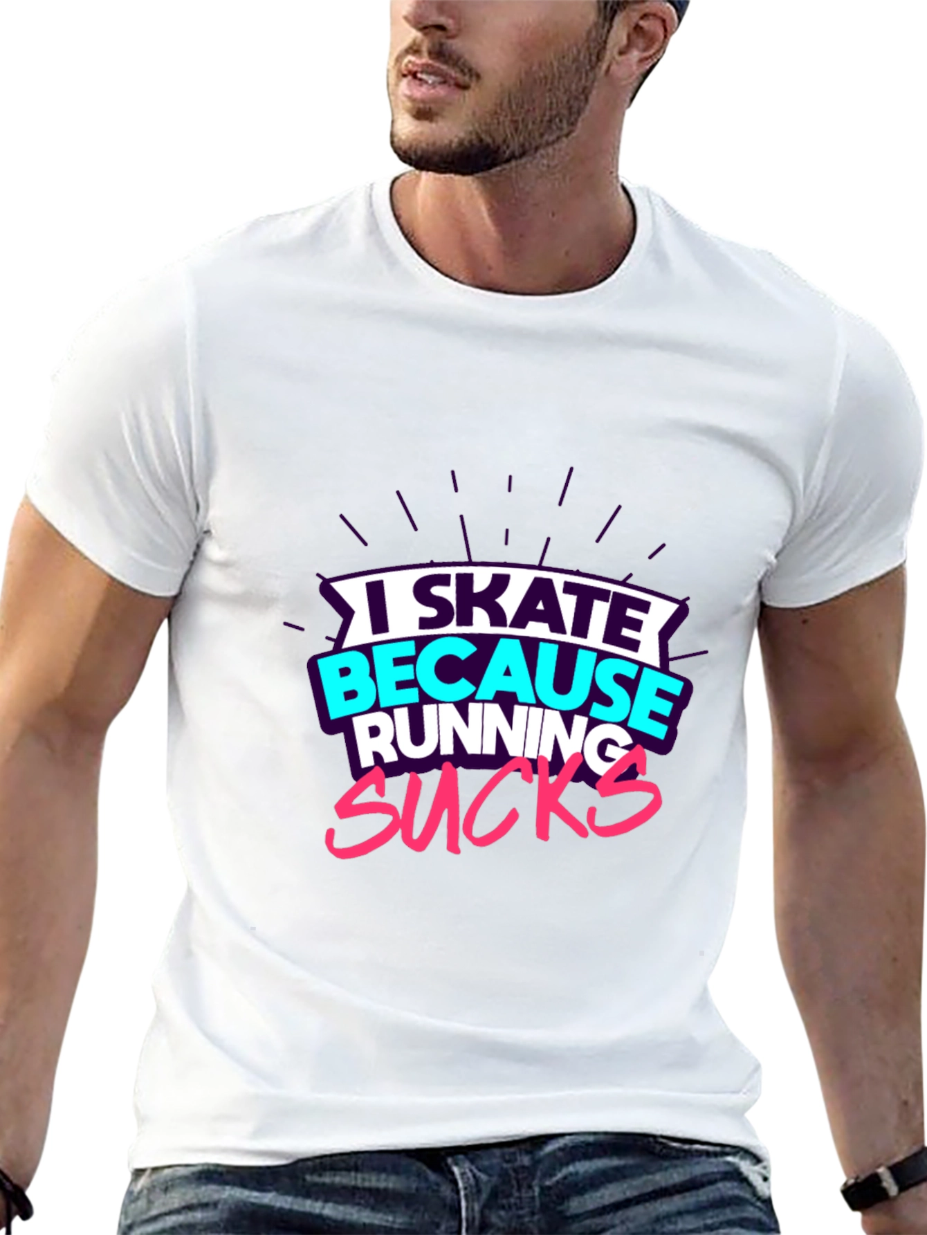 I Skate Because Running Sucks Graphic Tee