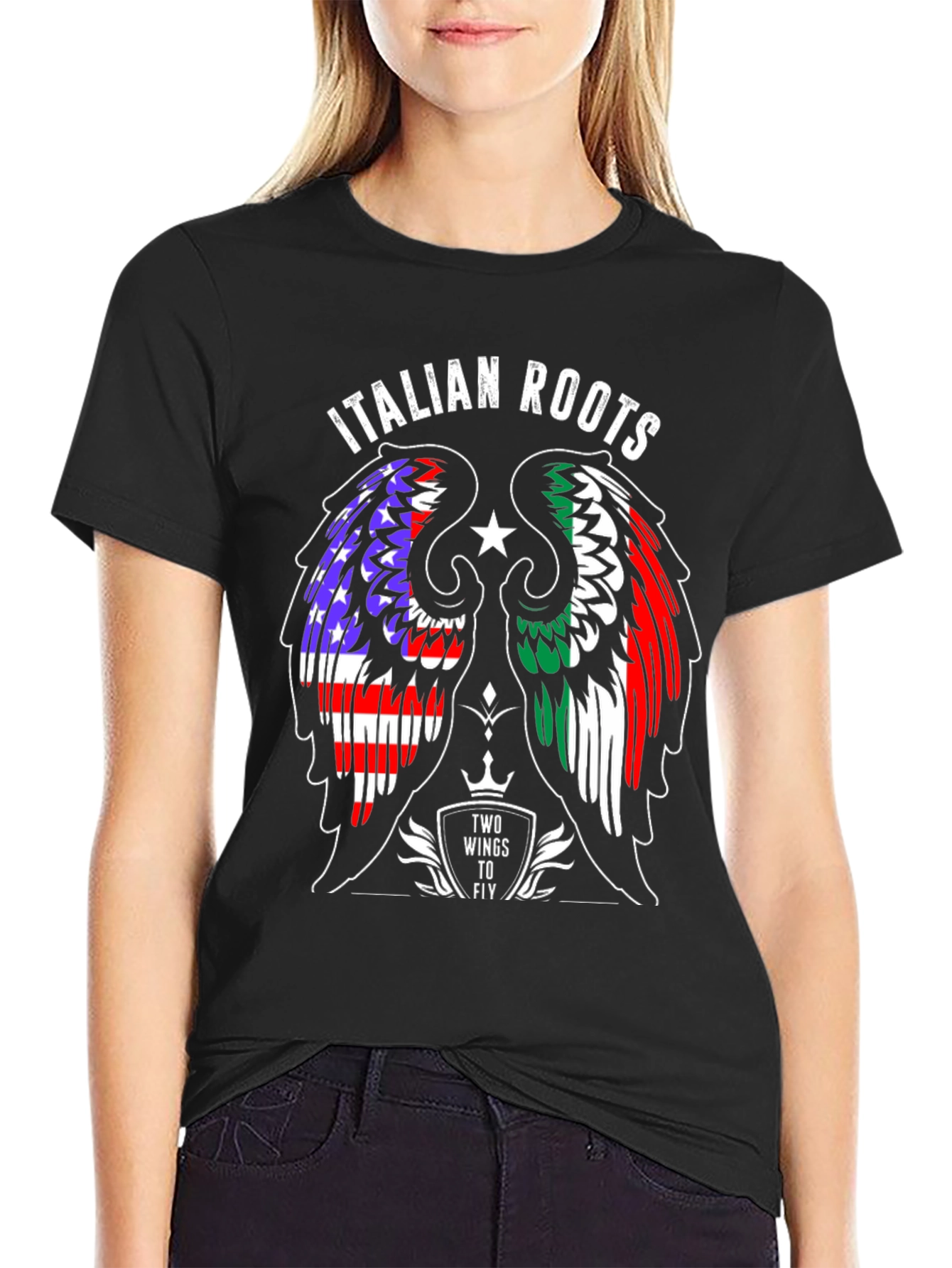 Italian Roots Wings T-Shirt - USA & Italy