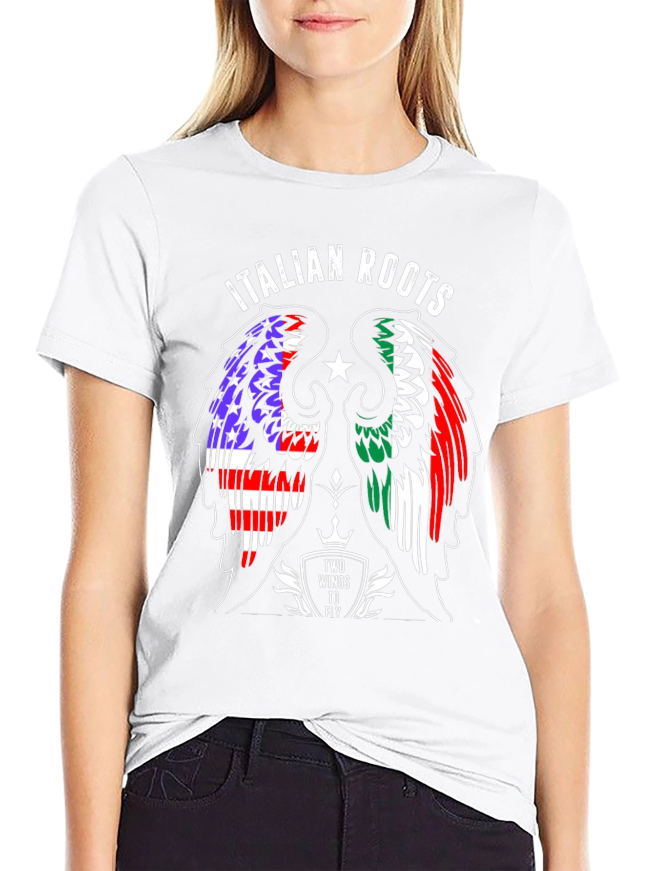 Italian Roots Wings T-Shirt - USA & Italy