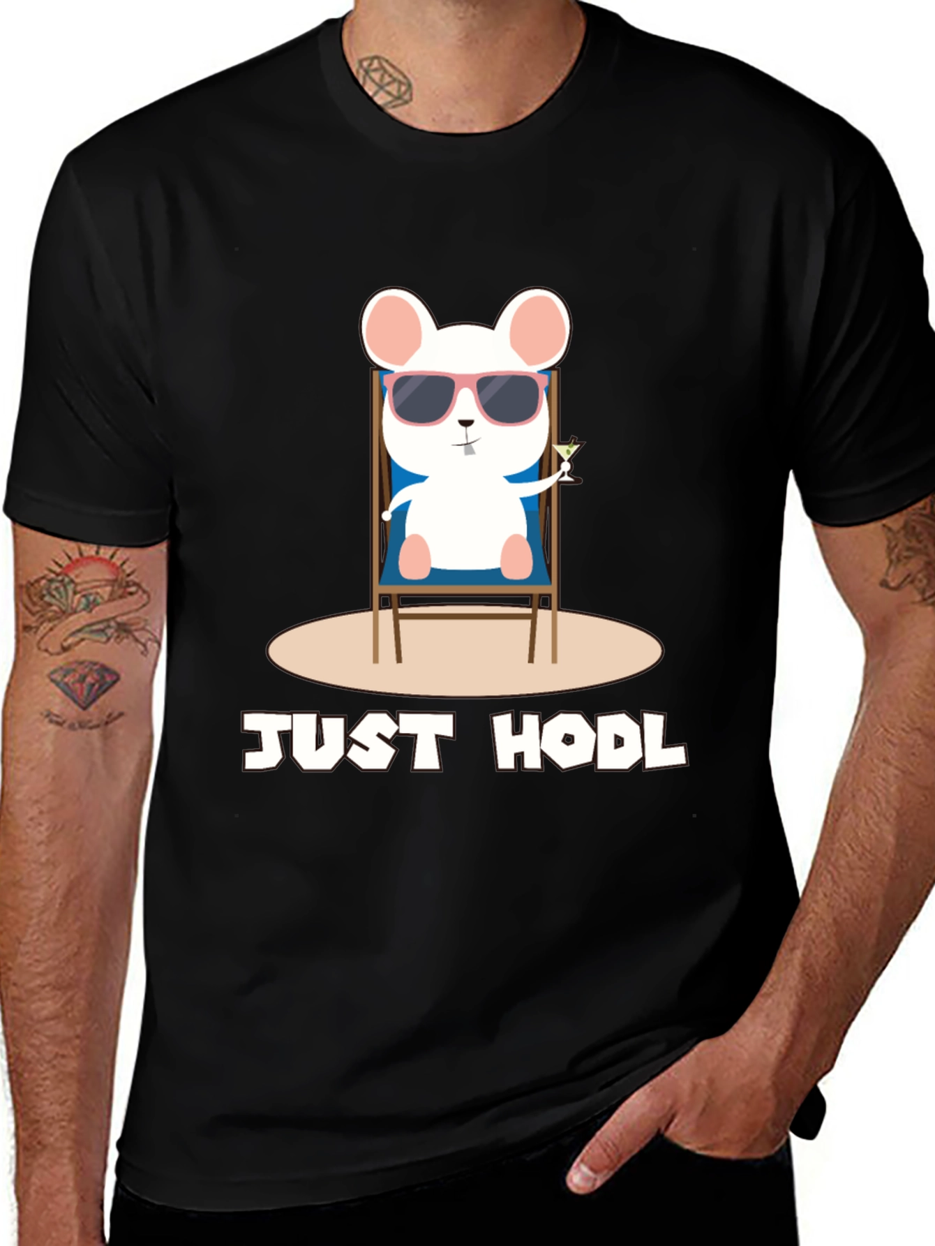 Just Hodl T-Shirt - Chill Crypto Mouse