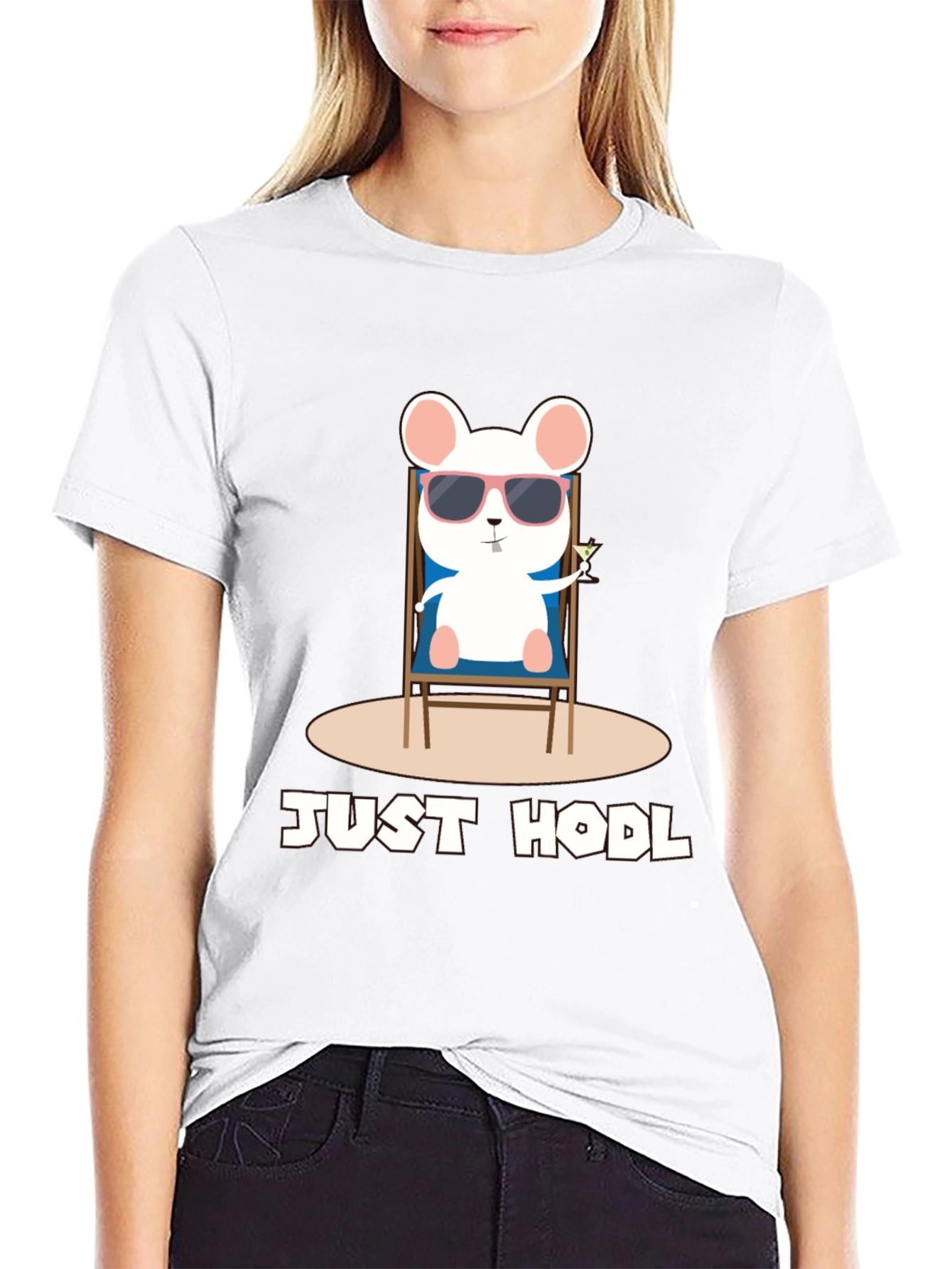 Just Hodl T-Shirt - Chill Crypto Mouse