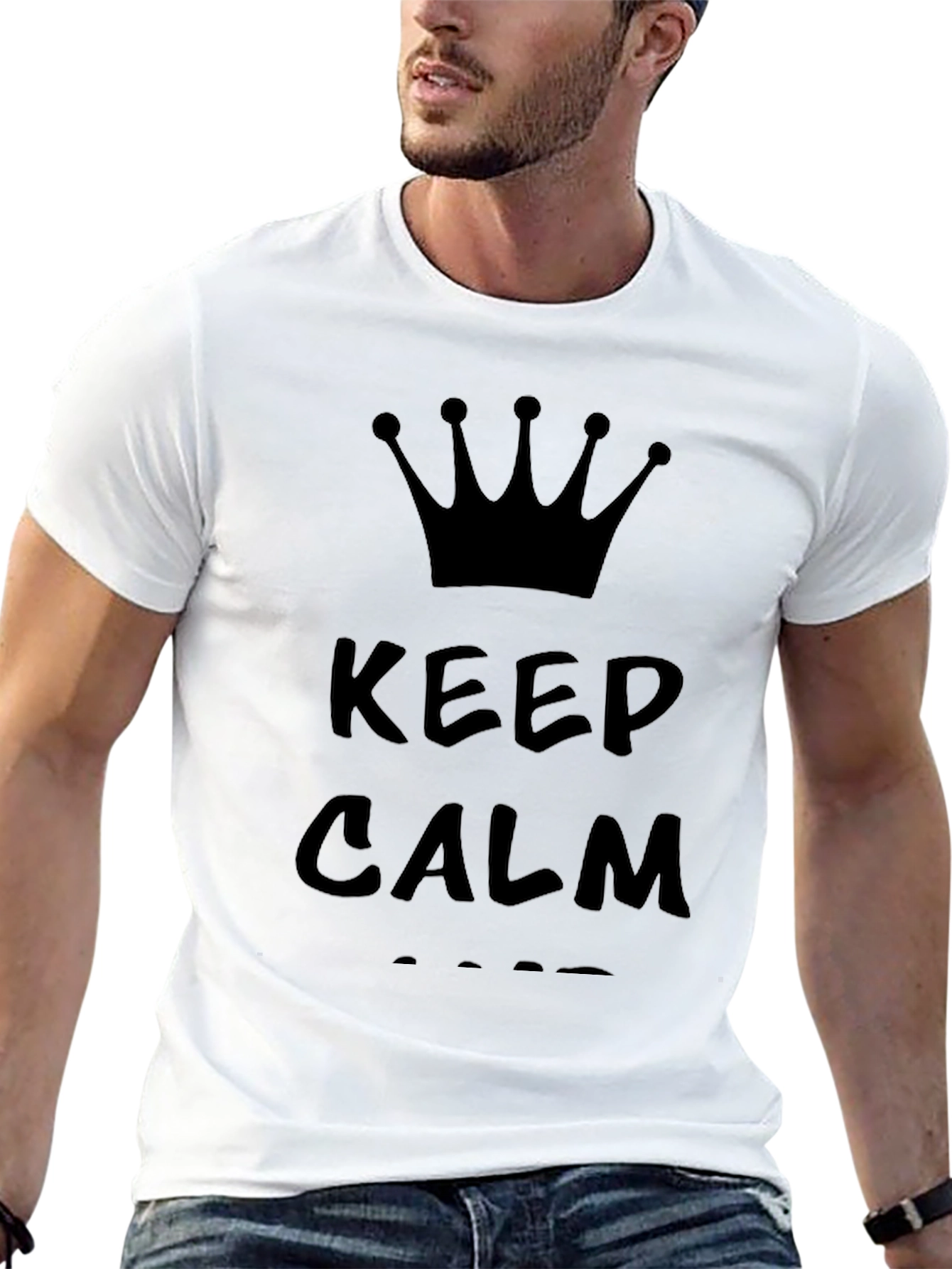 Keep Calm Crown Graphic T-Shirt - Mens Black Tee