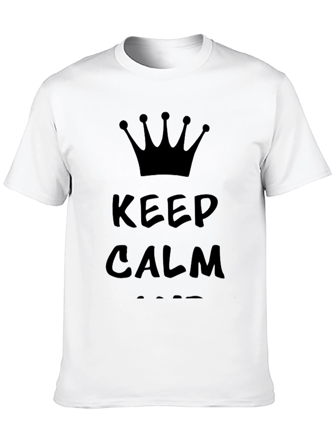 Keep Calm Crown Graphic T-Shirt - Mens Black Tee