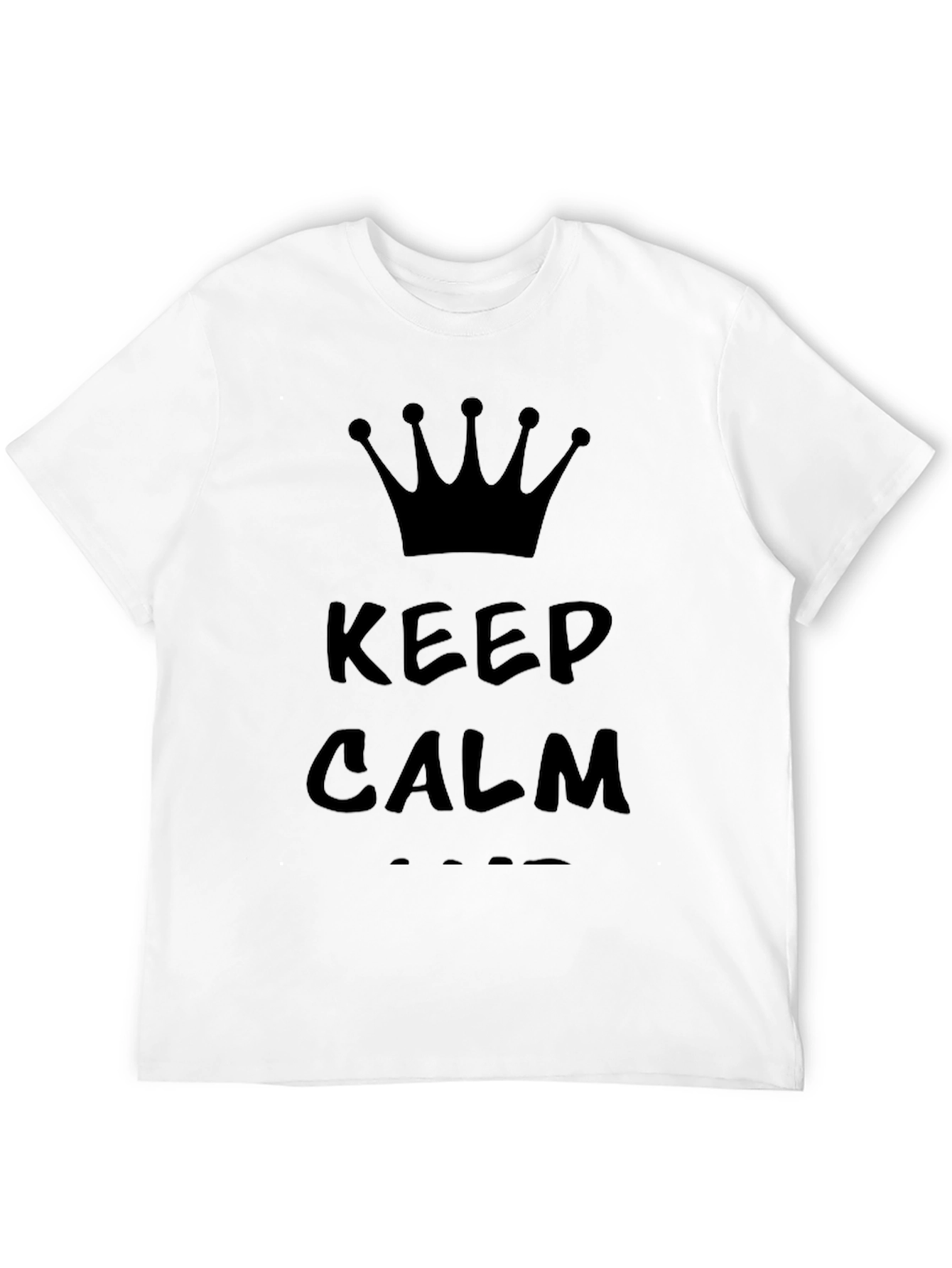 Keep Calm Crown Graphic T-Shirt - Mens Black Tee