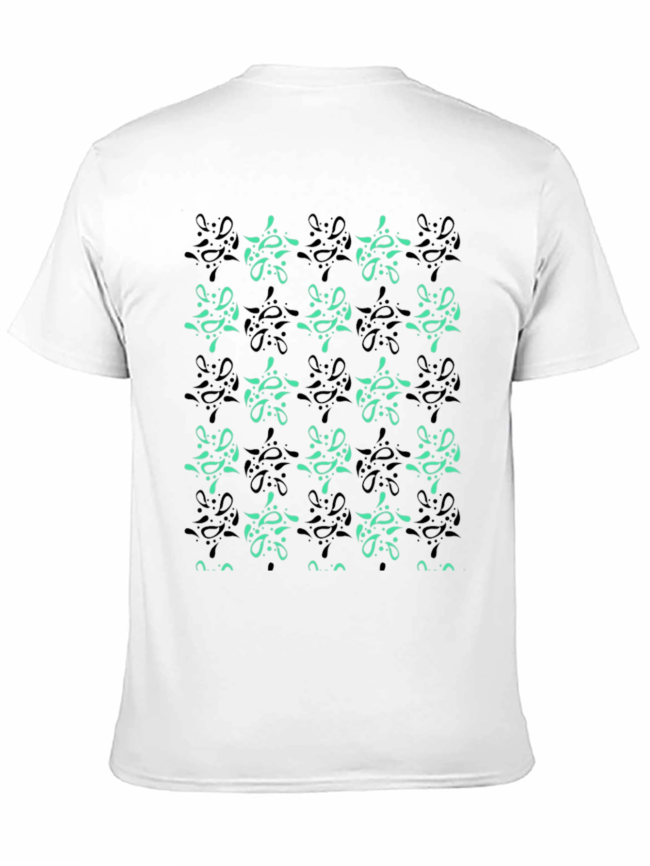 Patterned Black Crew Neck T-Shirt