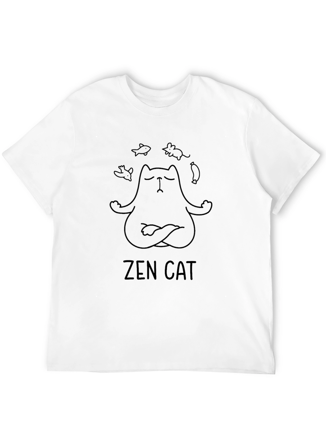 Zen Cat Meditation Graphic T-Shirt