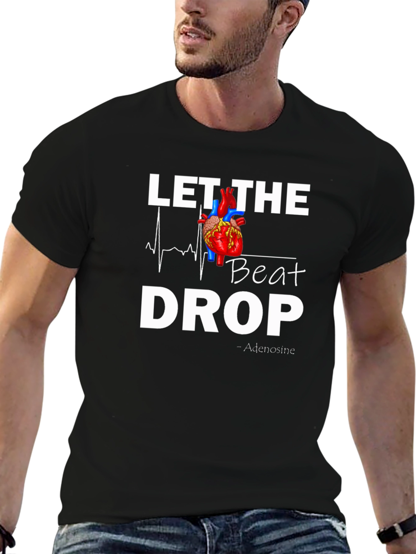 Let The Beat Drop - Heart Graphic T-Shirt