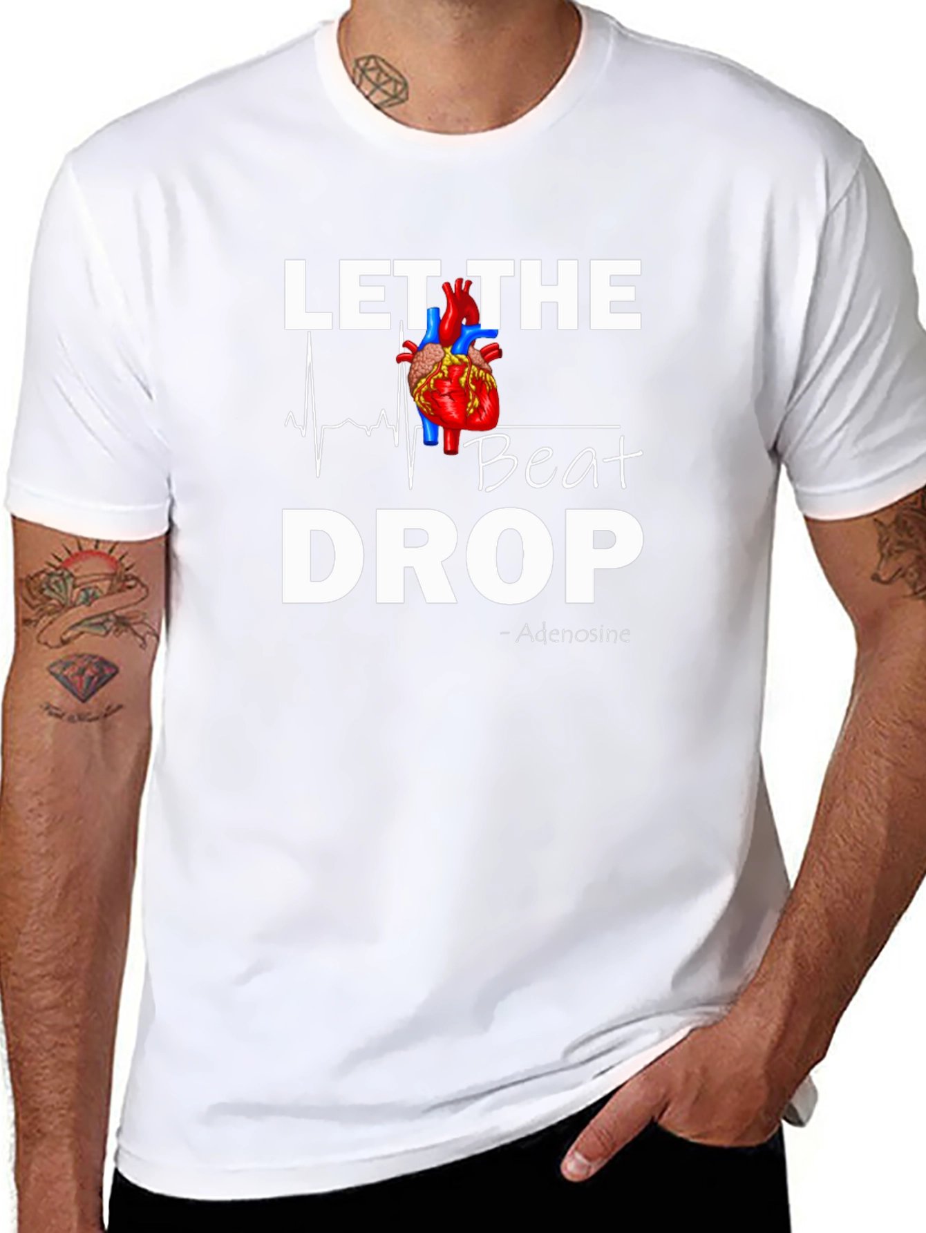 Let The Beat Drop - Heart Graphic T-Shirt