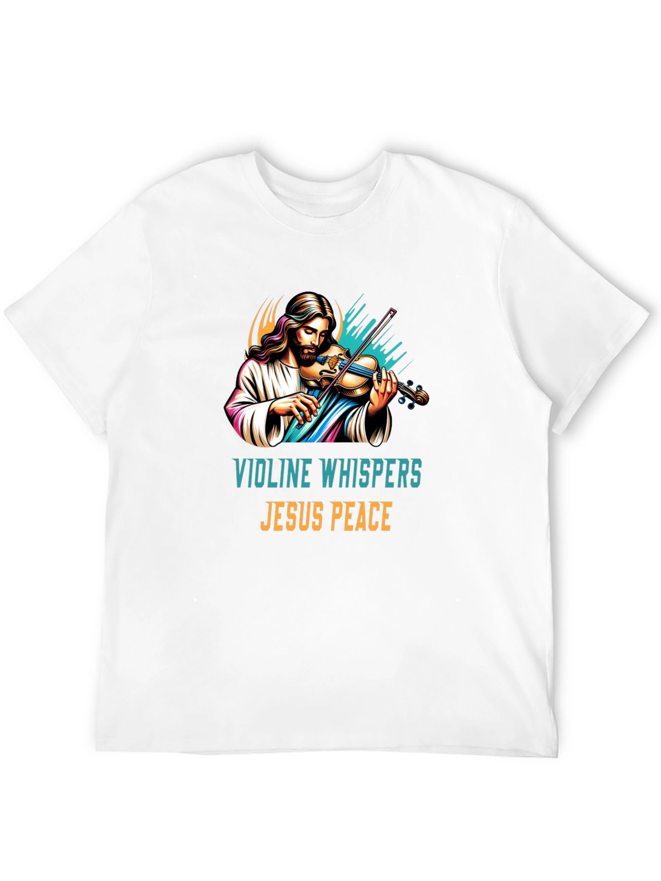Violin Jesus Peace Graphic T-Shirt
