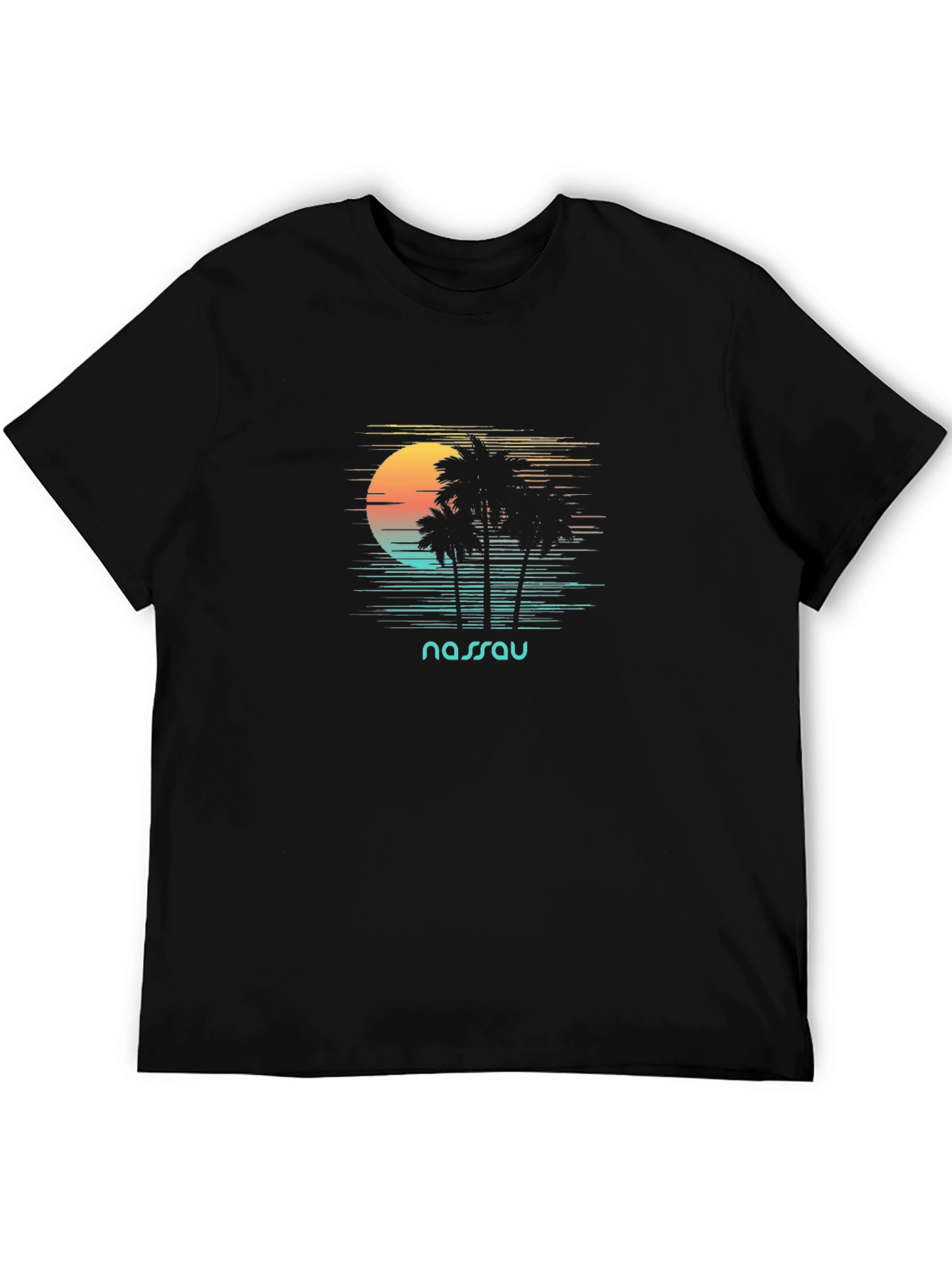 Nassau Palm Sunset Graphic Tee - Island Vibes