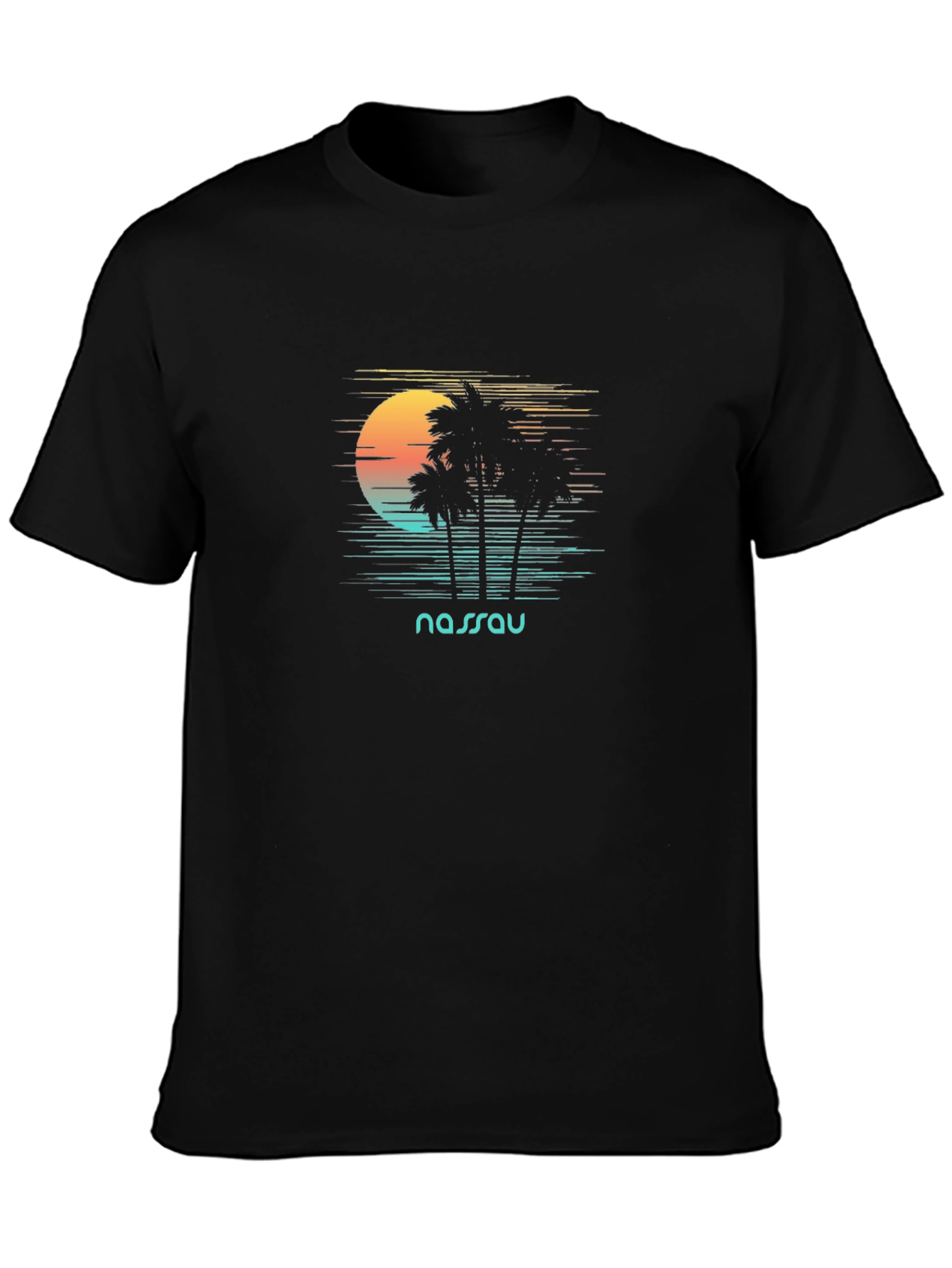 Nassau Palm Sunset Graphic Tee - Island Vibes
