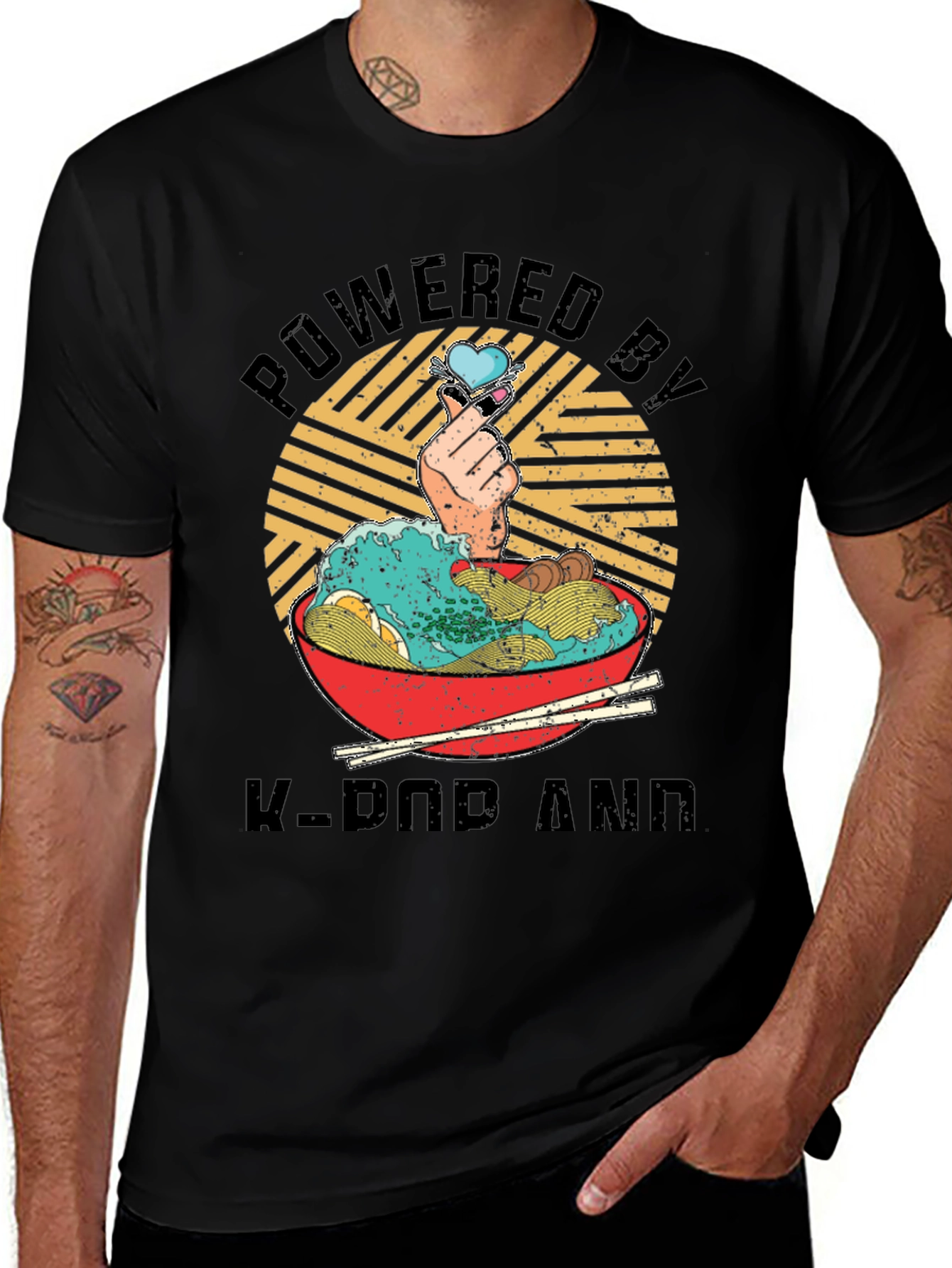 Powered by K-Pop and Ramen T-Shirt