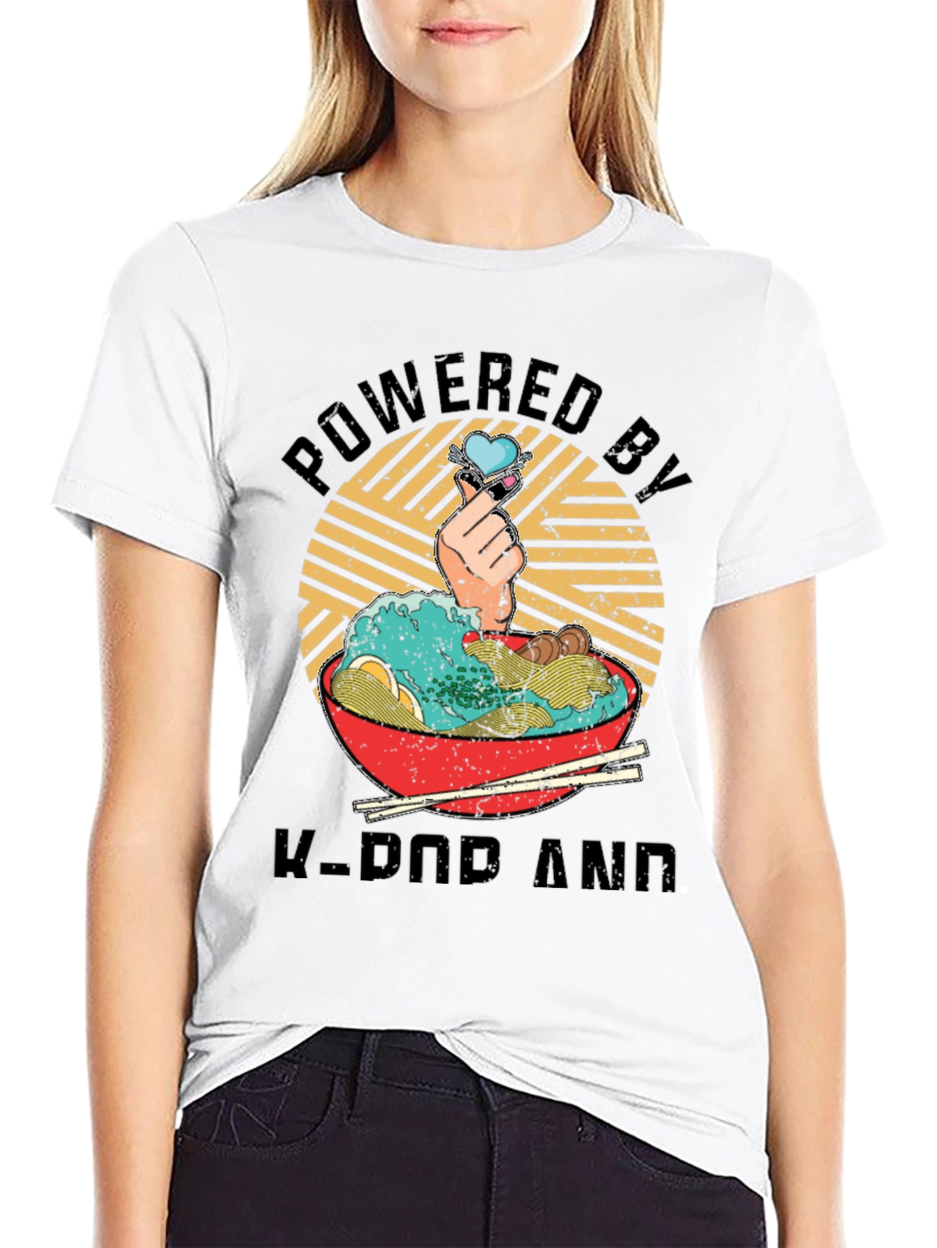 Powered by K-Pop and Ramen T-Shirt