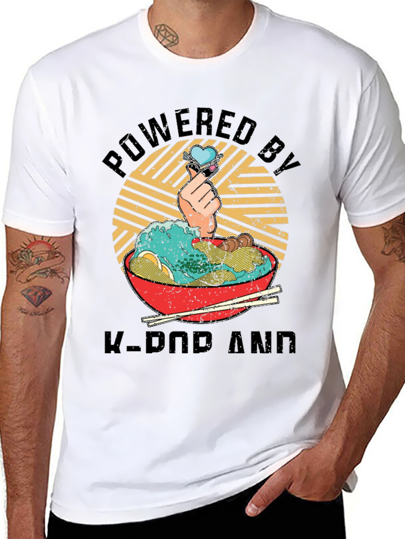 Powered by K-Pop and Ramen T-Shirt
