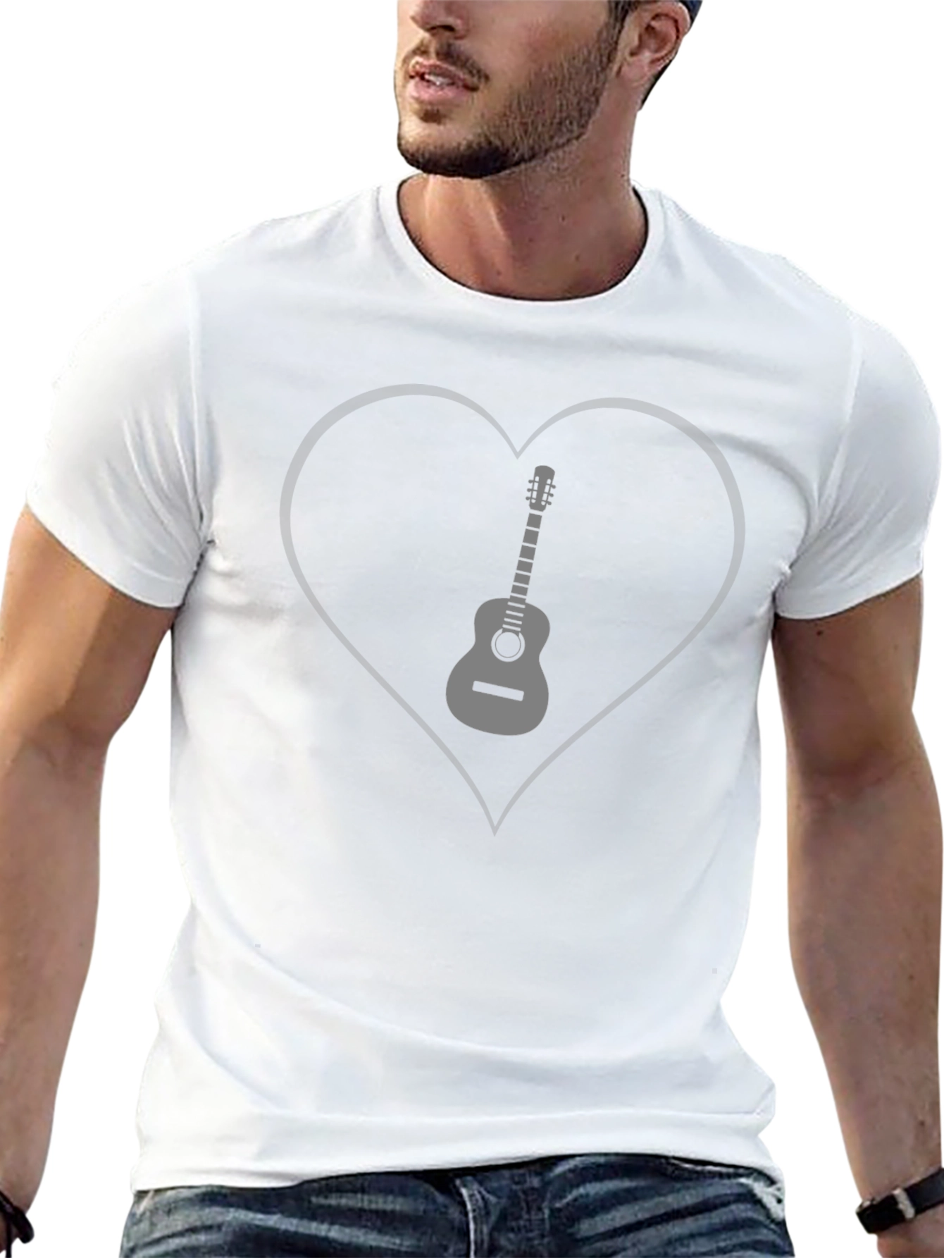 Guitar Heart Graphic Tee - Music Lover T-Shirt