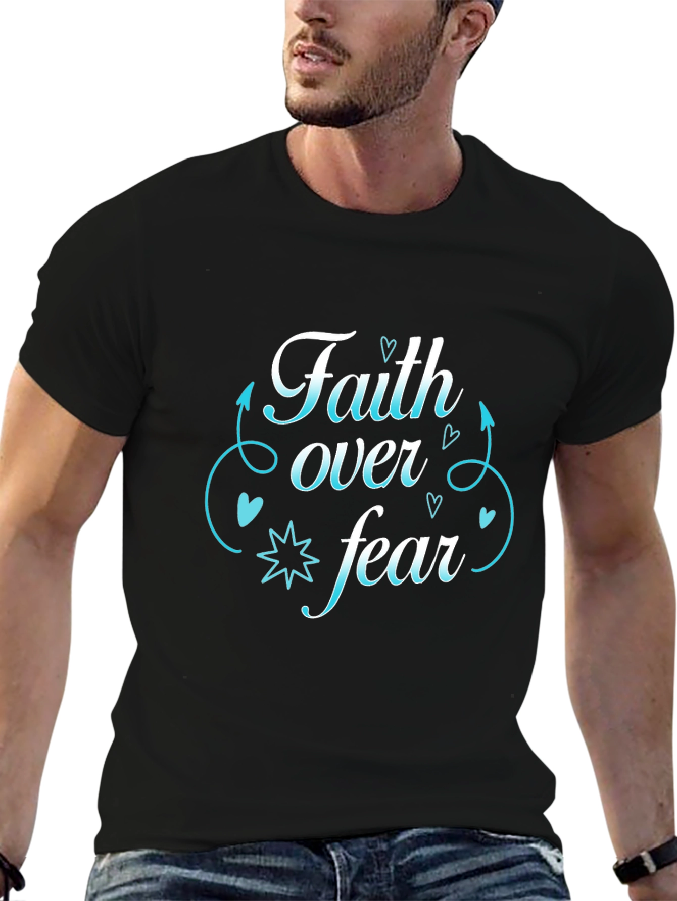 Faith Over Fear Black T-Shirt