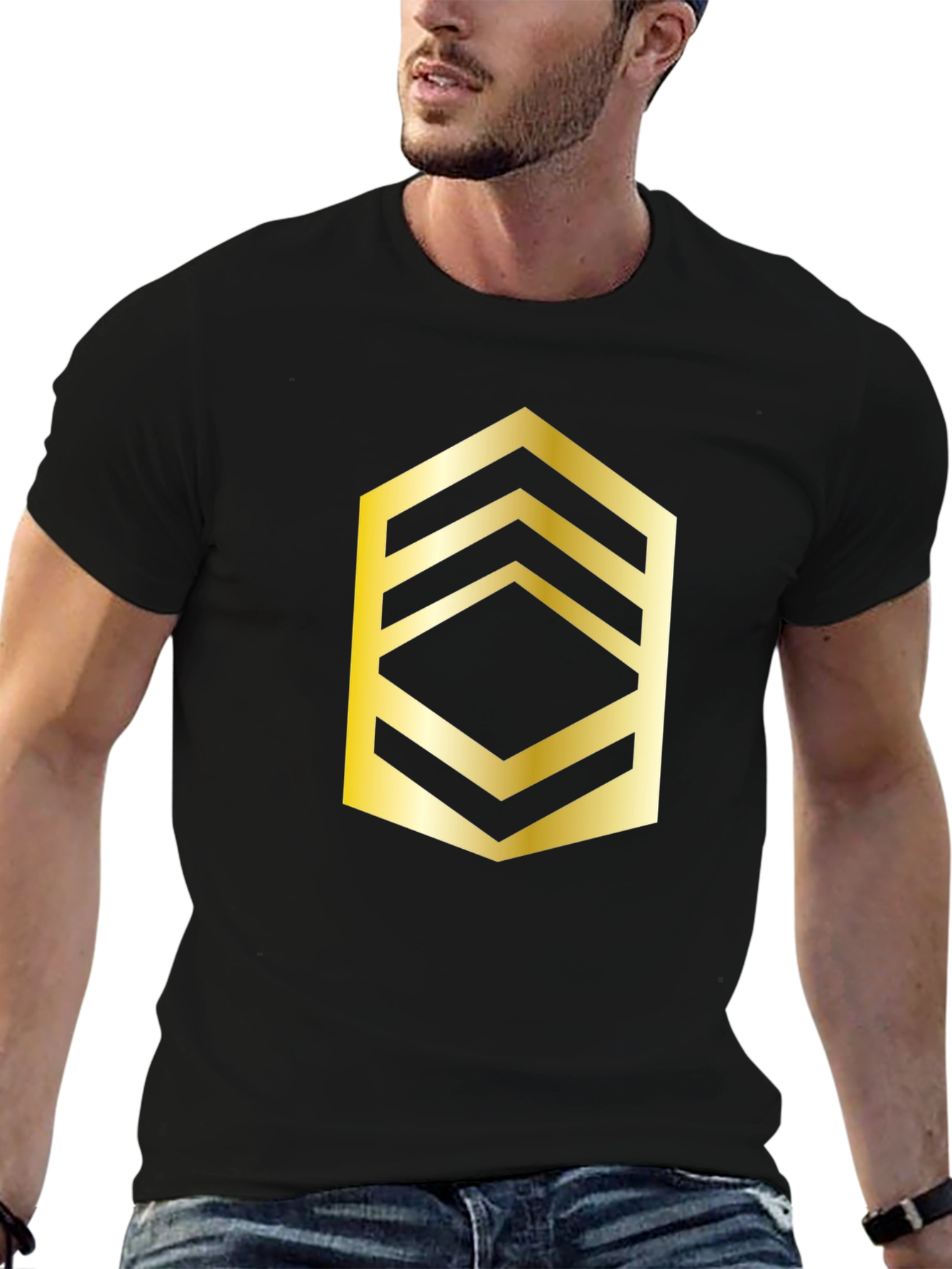 Gold Sergeant Rank T-Shirt - Military Pride Tee