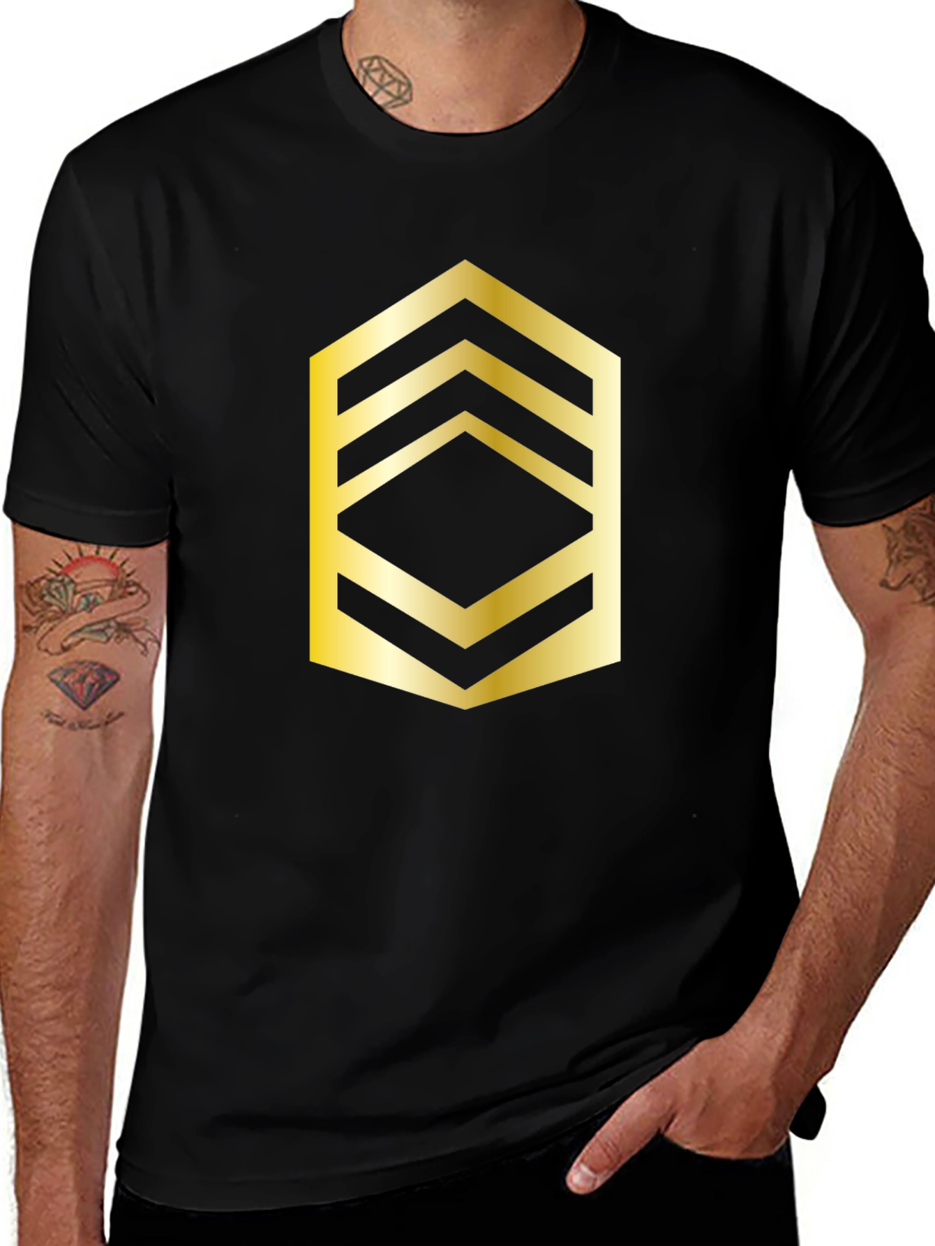 Gold Sergeant Rank T-Shirt - Military Pride Tee