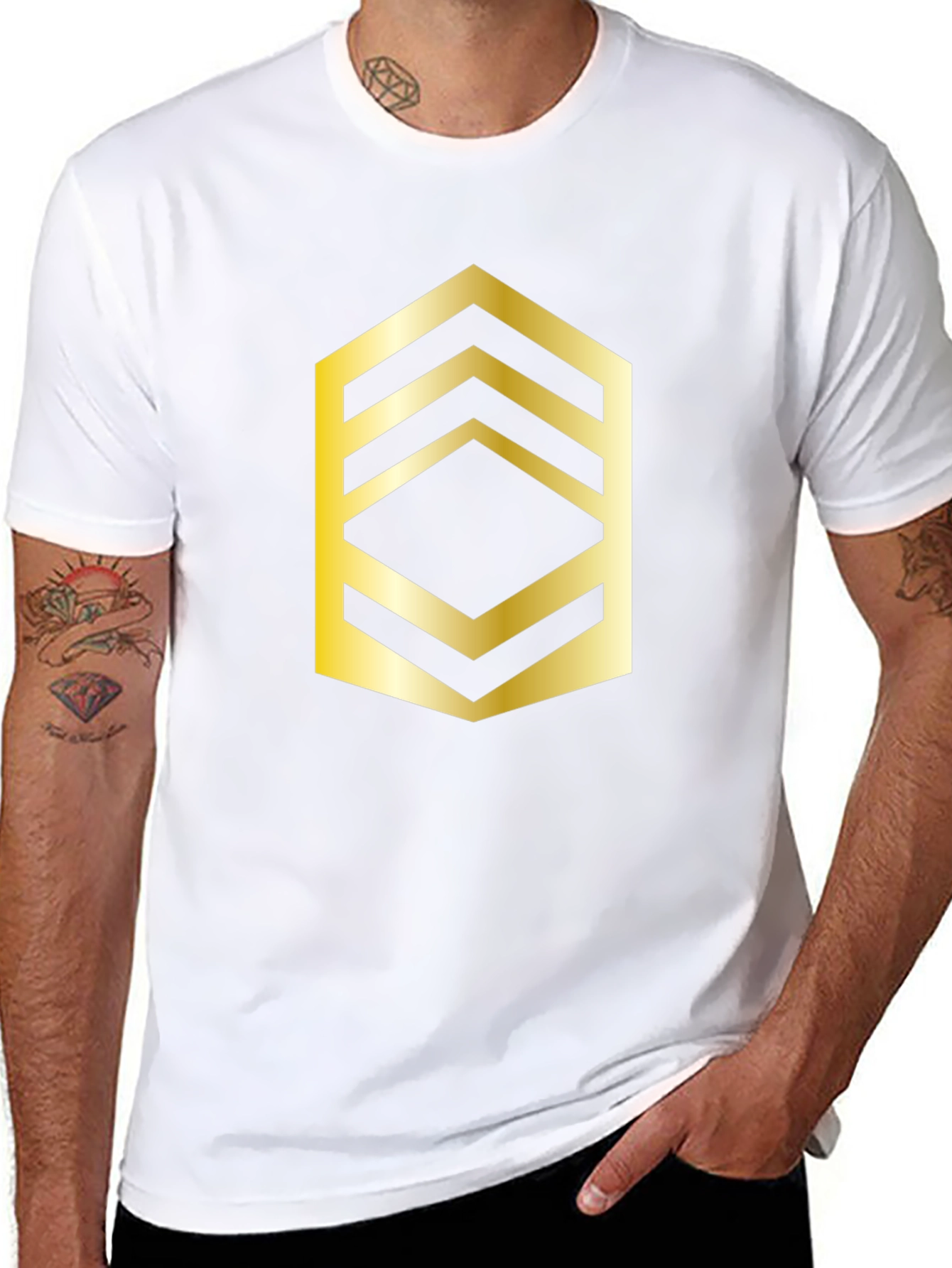 Gold Sergeant Rank T-Shirt - Military Pride Tee