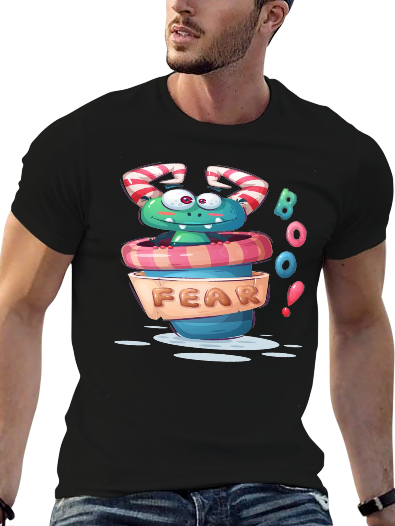 Boo Fear Monster Graphic T-Shirt