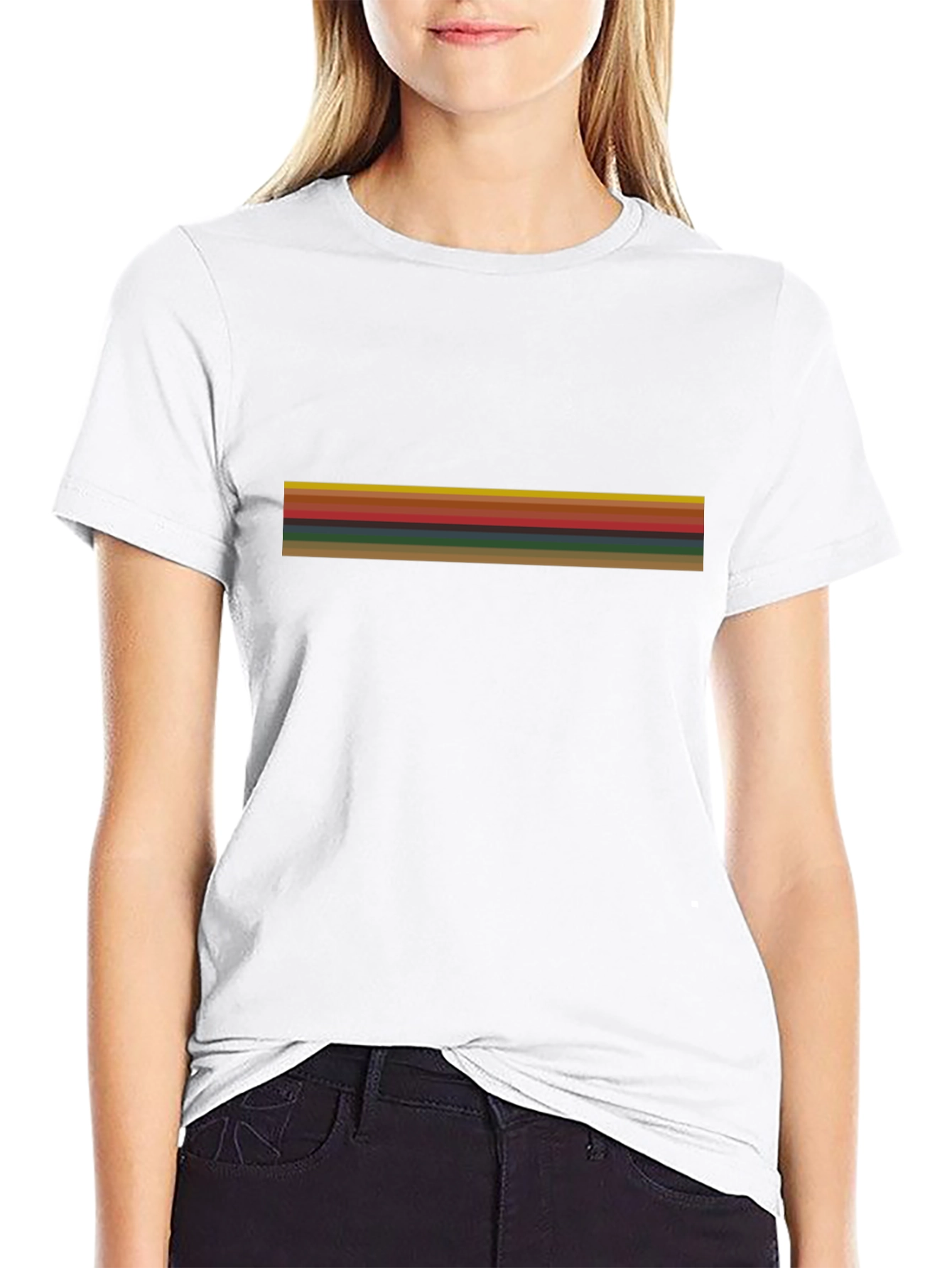 Striped Graphic Black T-Shirt