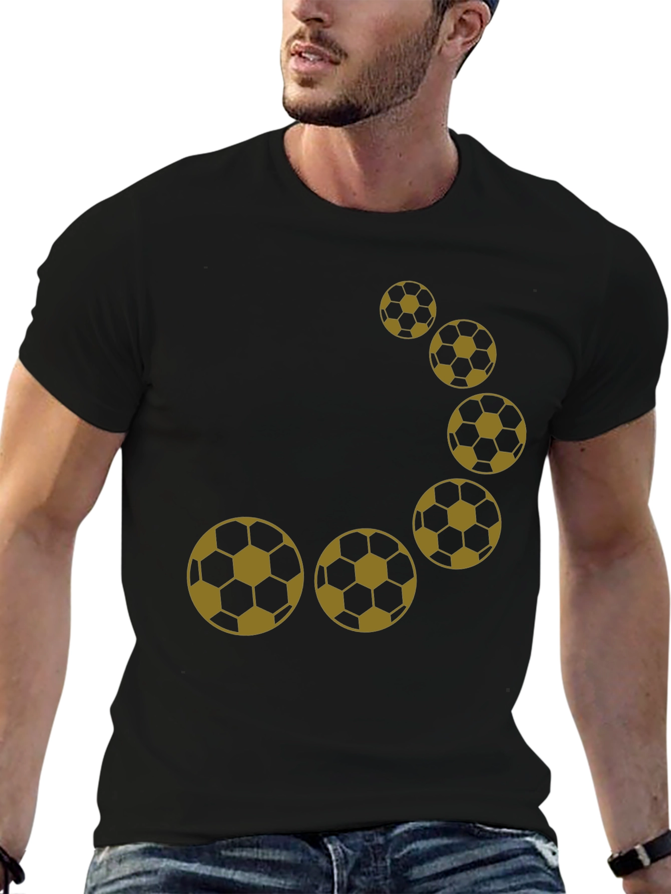 Soccer Ball Graphic Tee - Black
