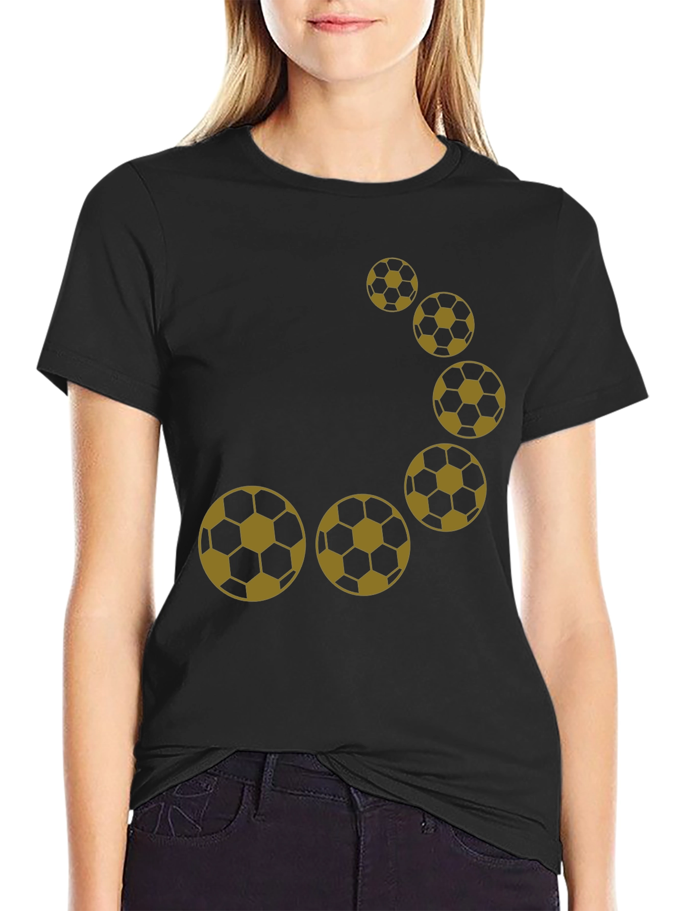 Soccer Ball Graphic Tee - Black