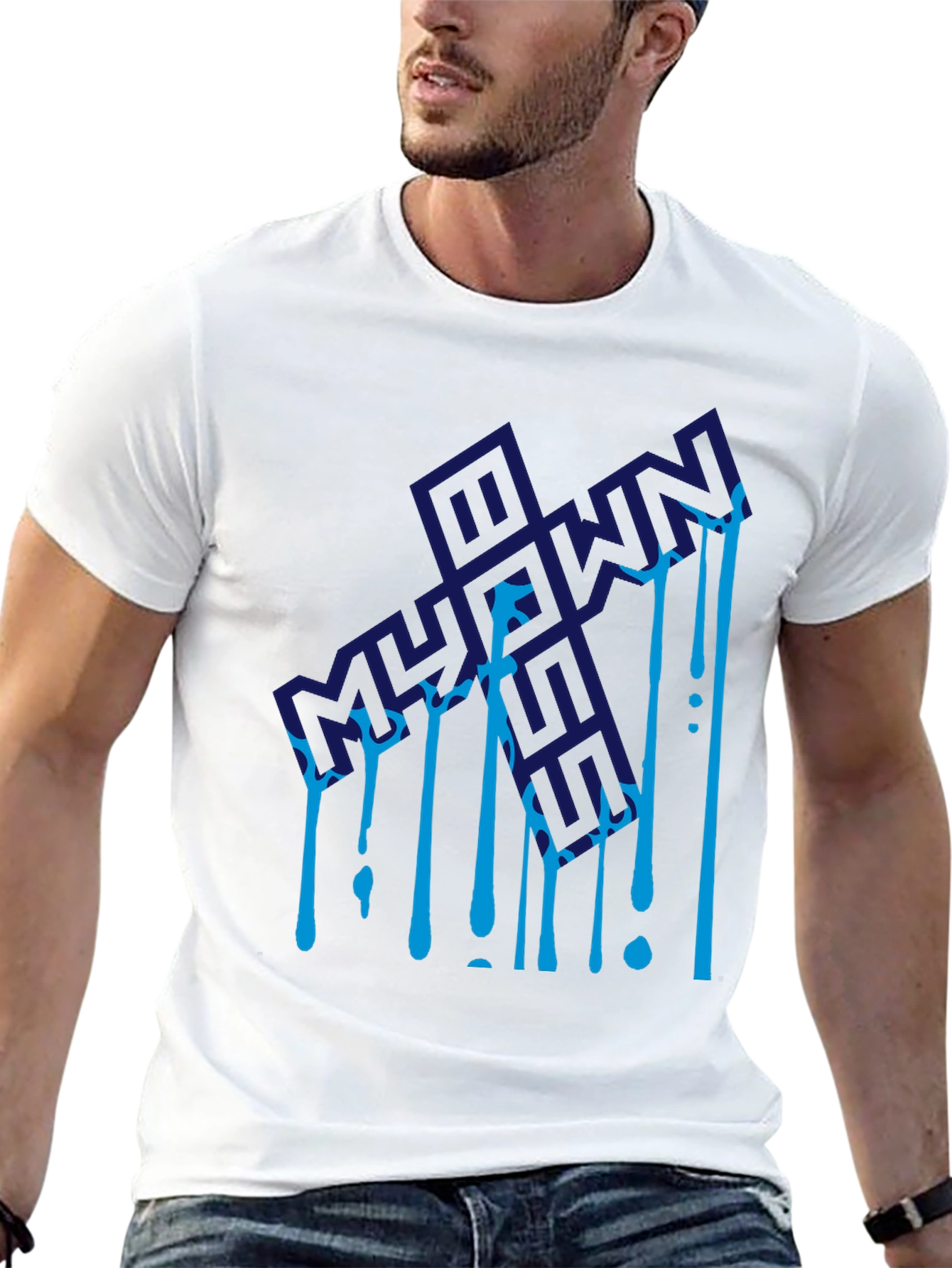 Mens Black Graphic Tee - Bold Design
