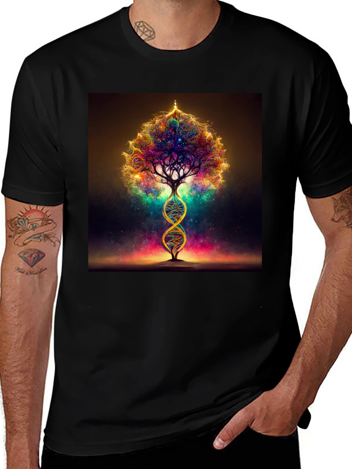 DNA Tree of Life Black T-Shirt