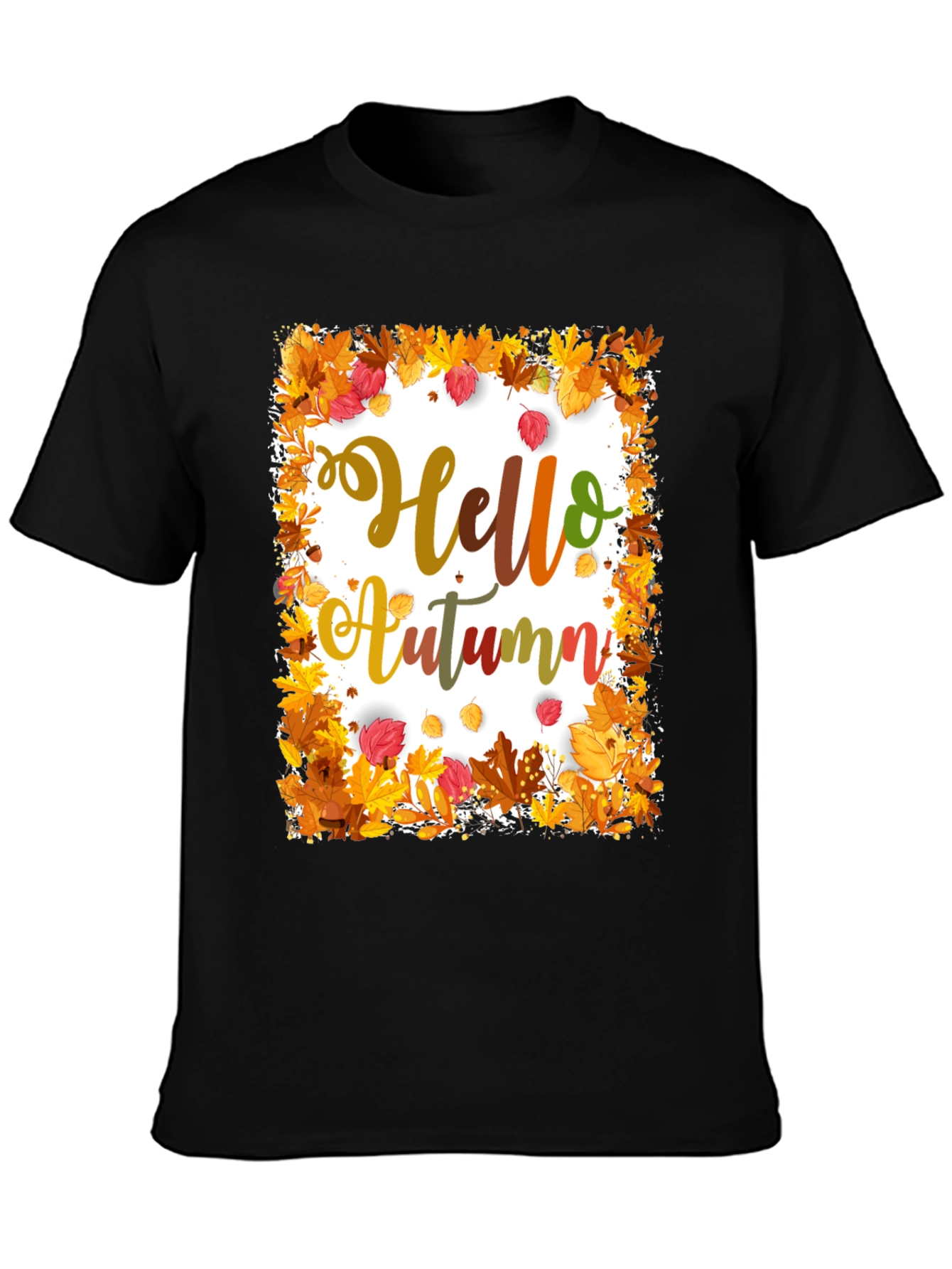 Hello Autumn Graphic T-Shirt - Fall Season Apparel