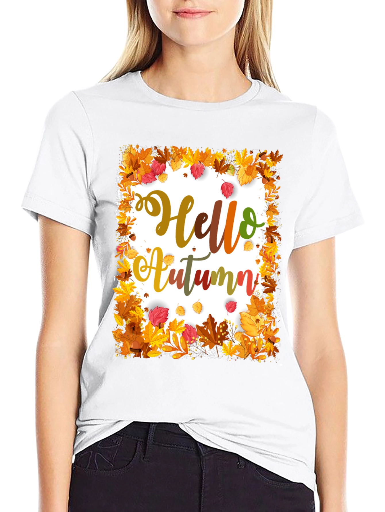 Hello Autumn Graphic T-Shirt - Fall Season Apparel