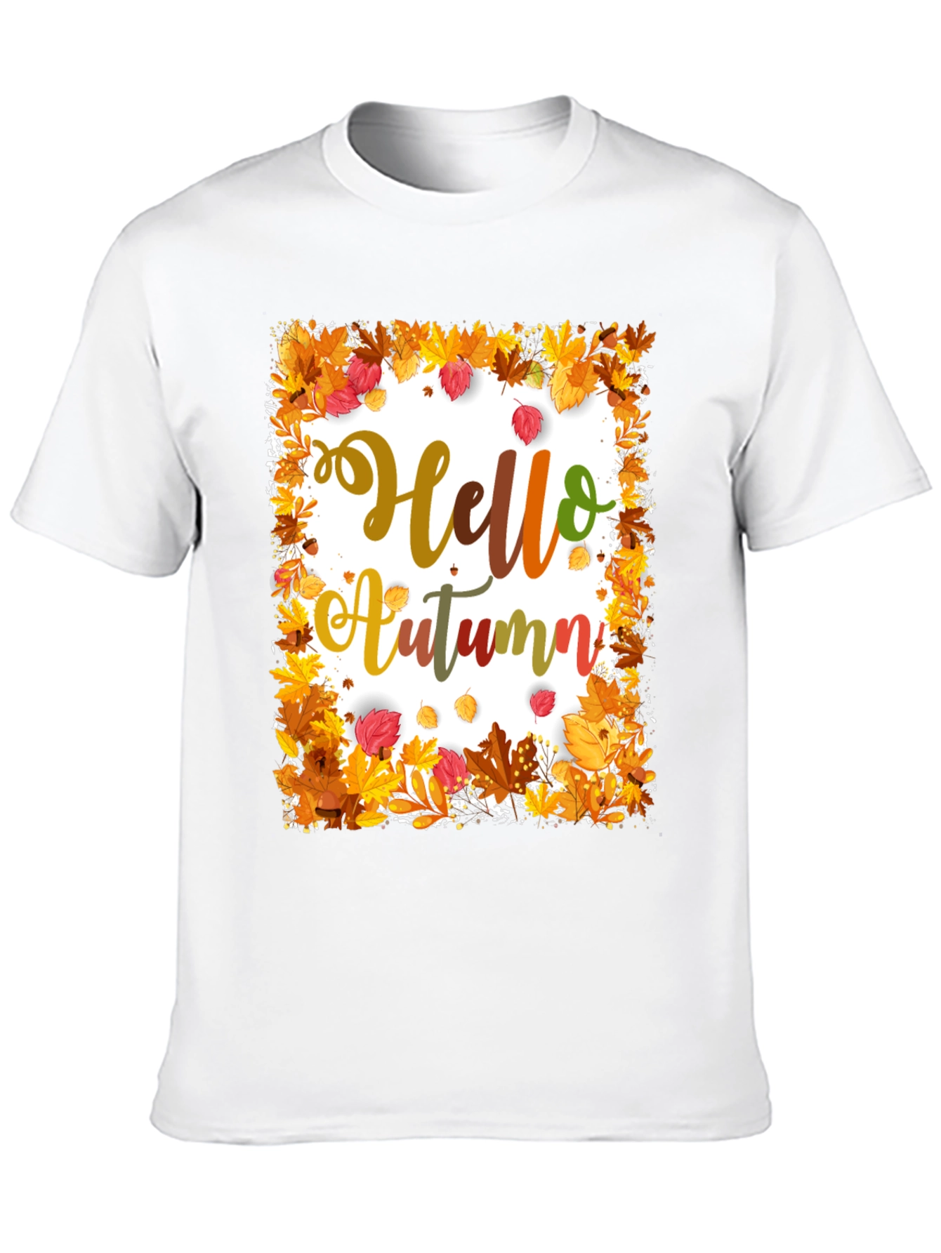 Hello Autumn Graphic T-Shirt - Fall Season Apparel