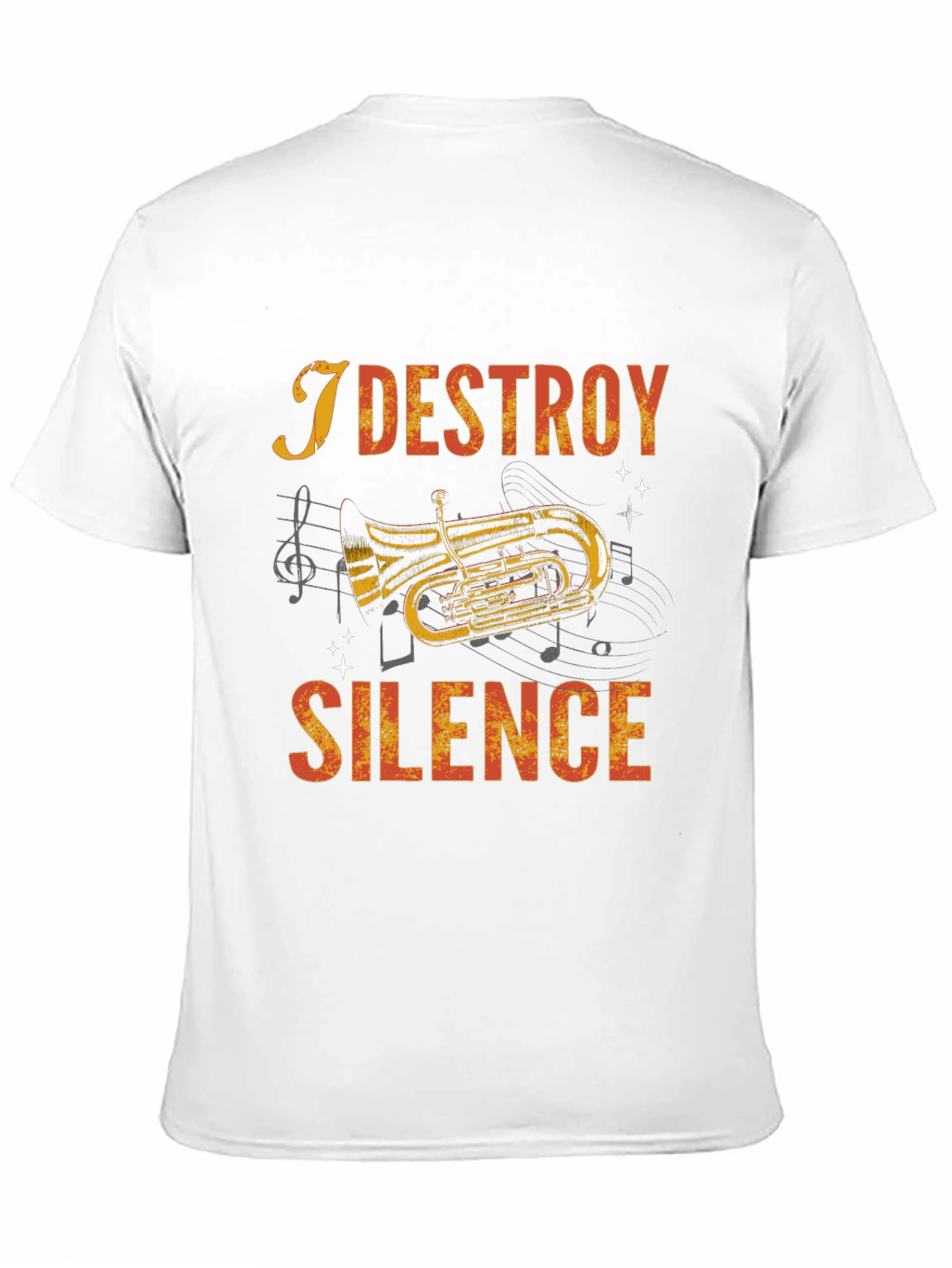 I Destroy Silence Tuba Player Graphic Tee