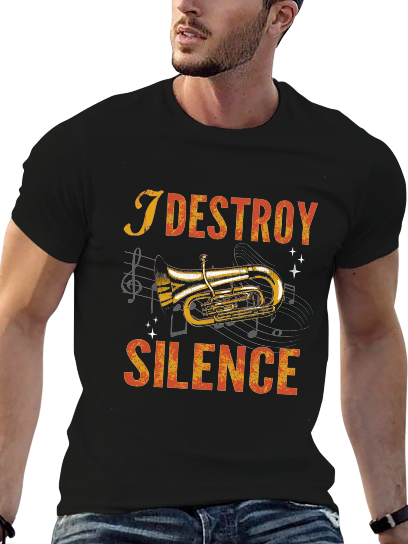I Destroy Silence Tuba Player Graphic Tee
