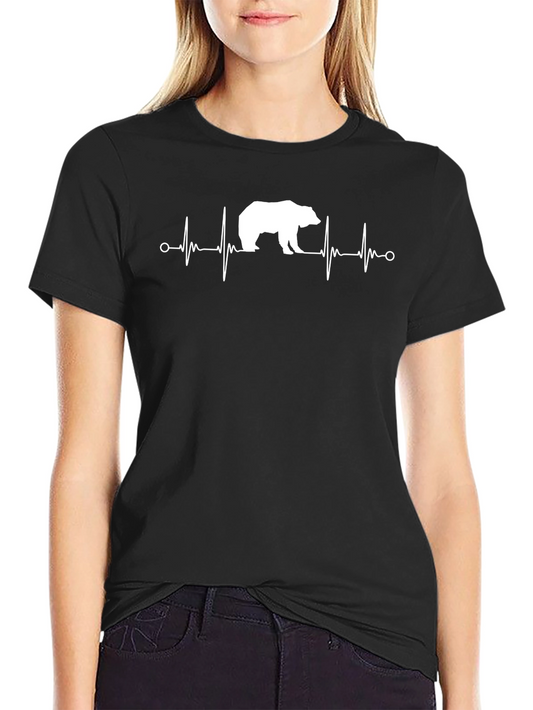 Bear Heartbeat Graphic Tee - Black