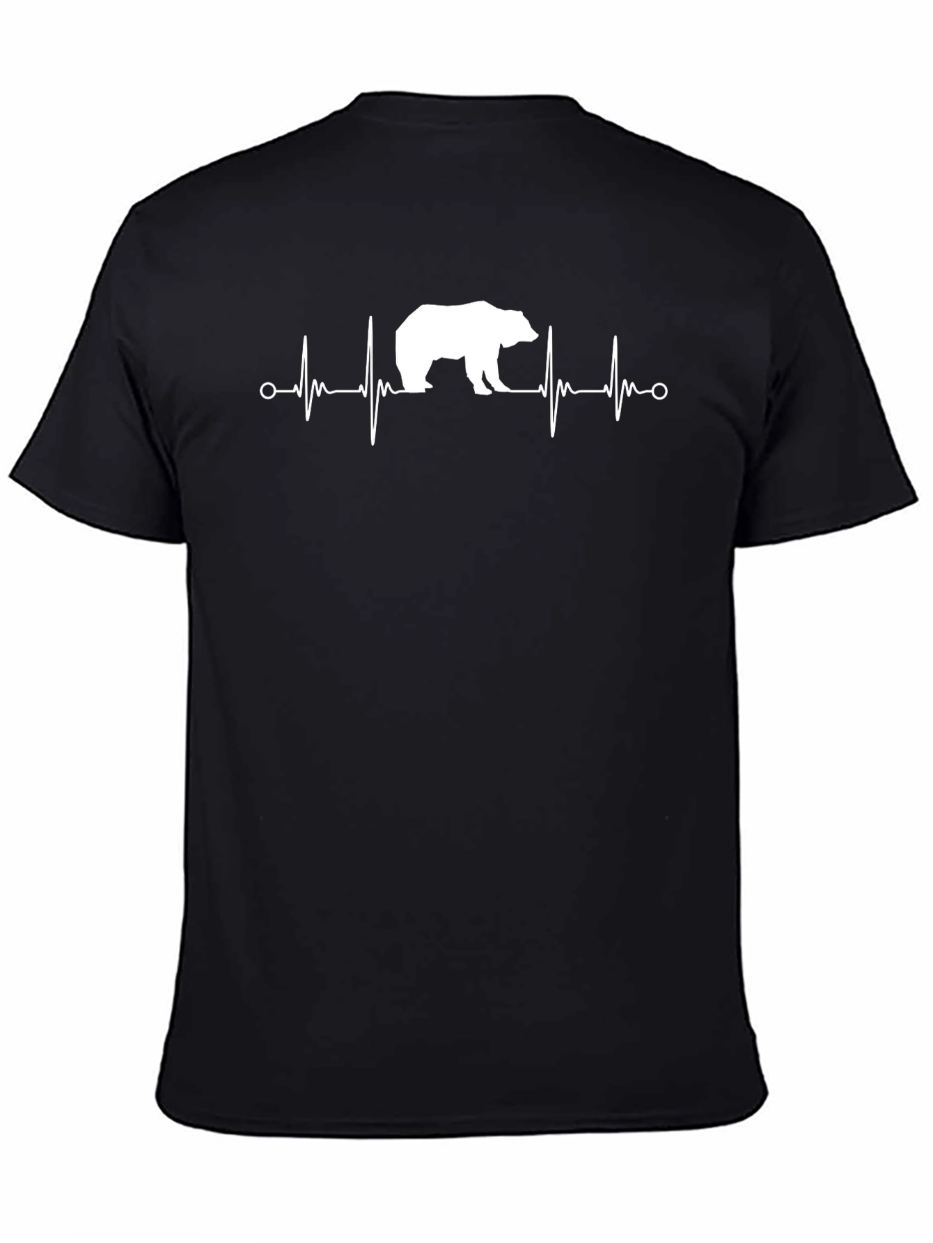 Bear Heartbeat Graphic Tee - Black
