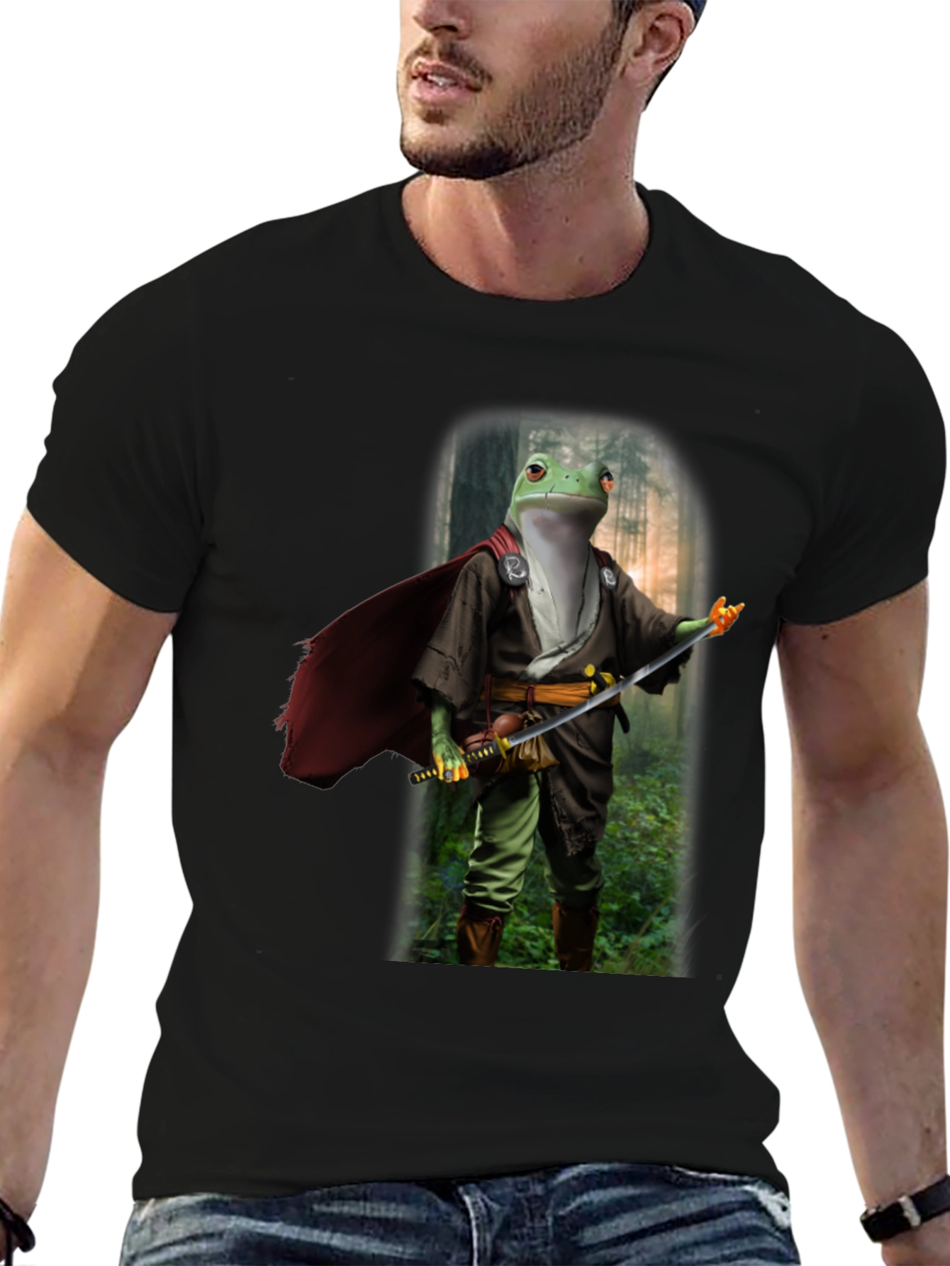 Frog Samurai T-Shirt - Cool Graphic Tee