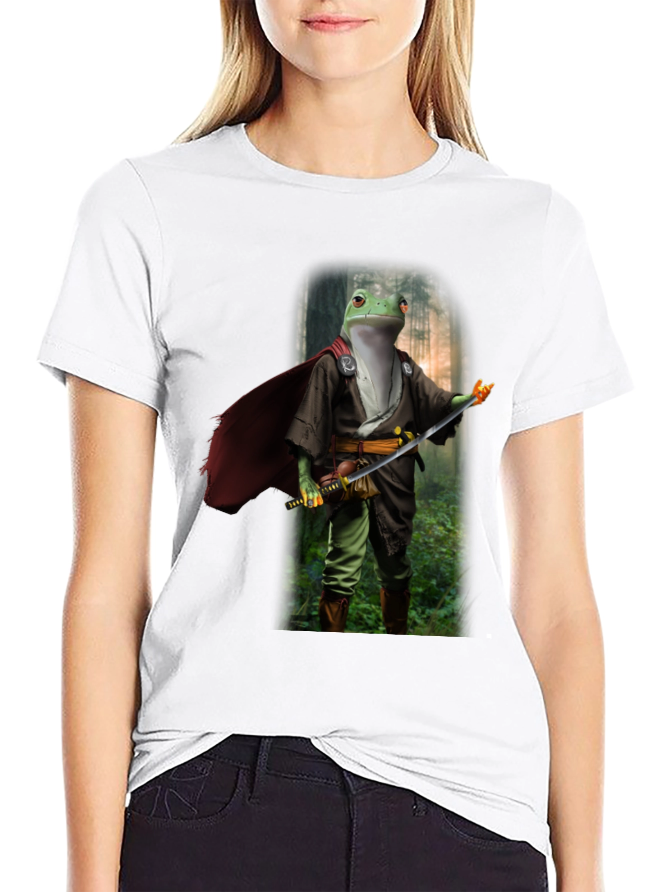 Frog Samurai T-Shirt - Cool Graphic Tee