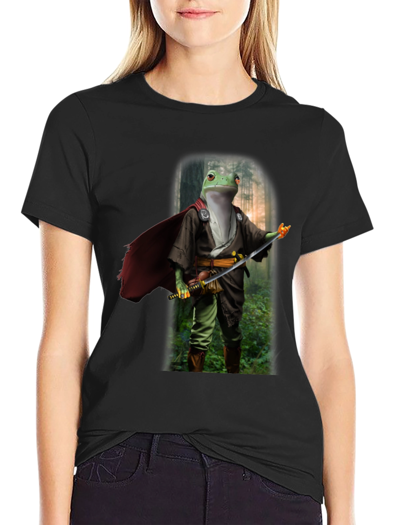 Frog Samurai T-Shirt - Cool Graphic Tee