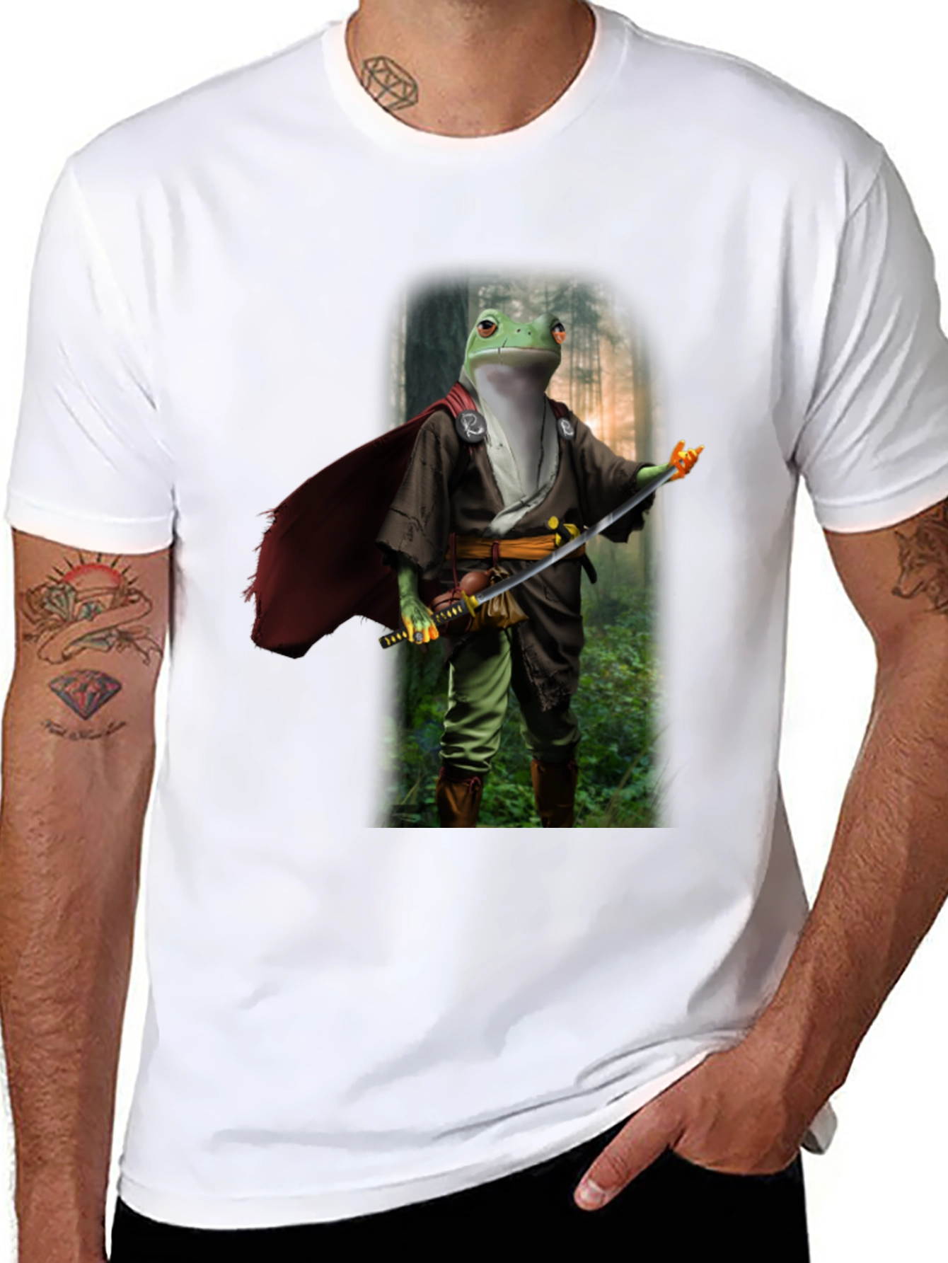 Frog Samurai T-Shirt - Cool Graphic Tee
